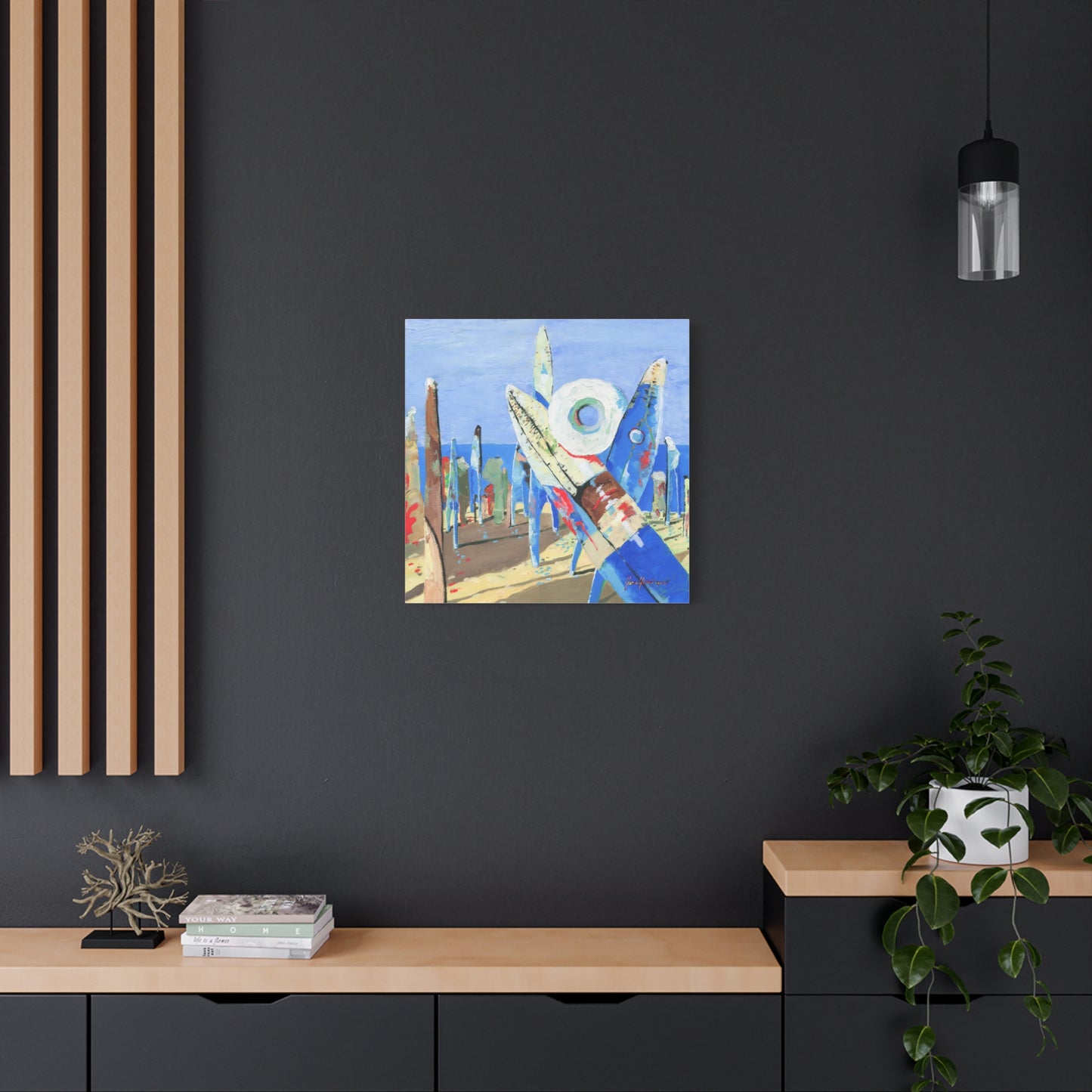 Beach Party 1, Abstract Canvas Wall Art, by artist Marie Frederique