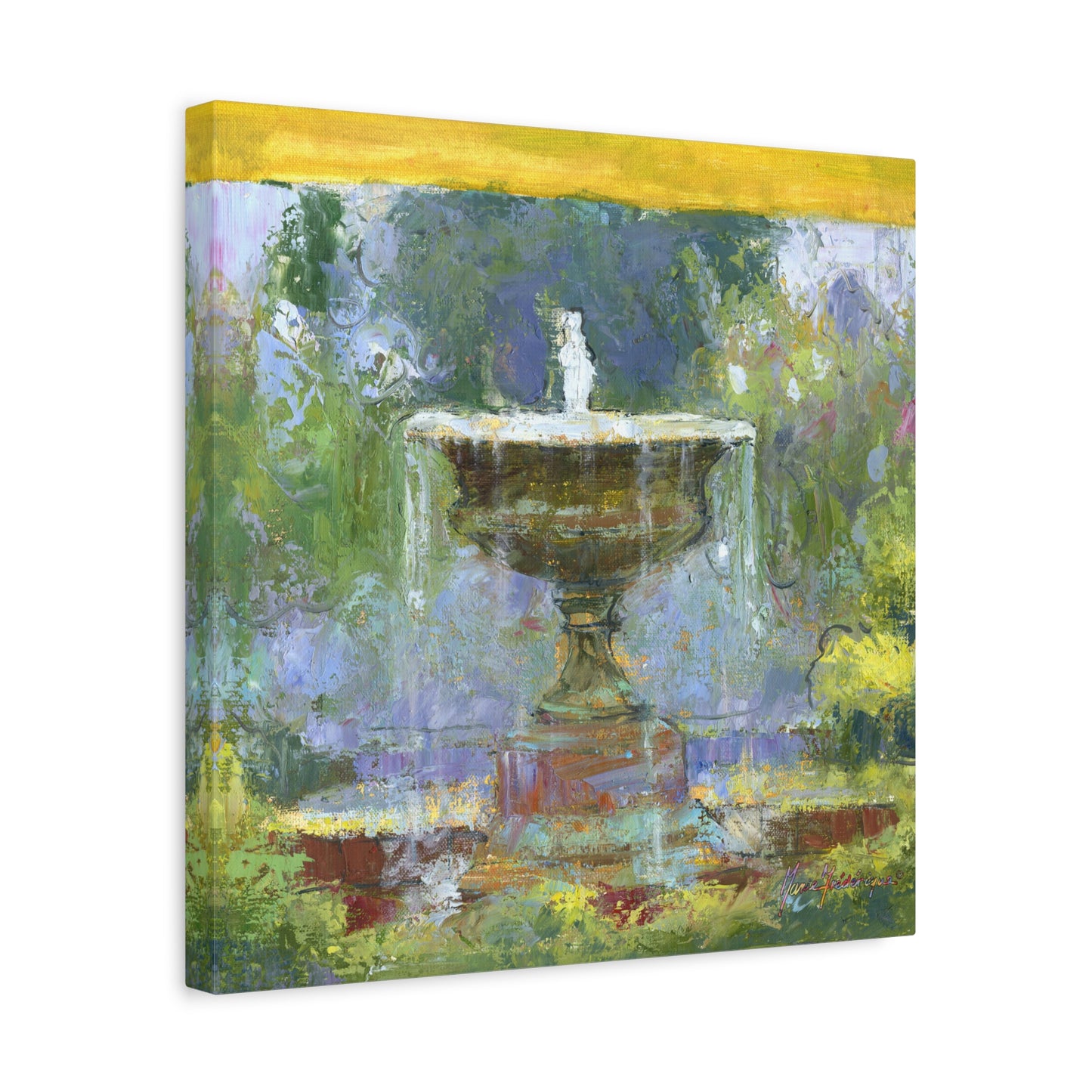 Fountain in the Garden II, Canvas Wall Art by artist Marie Frederique