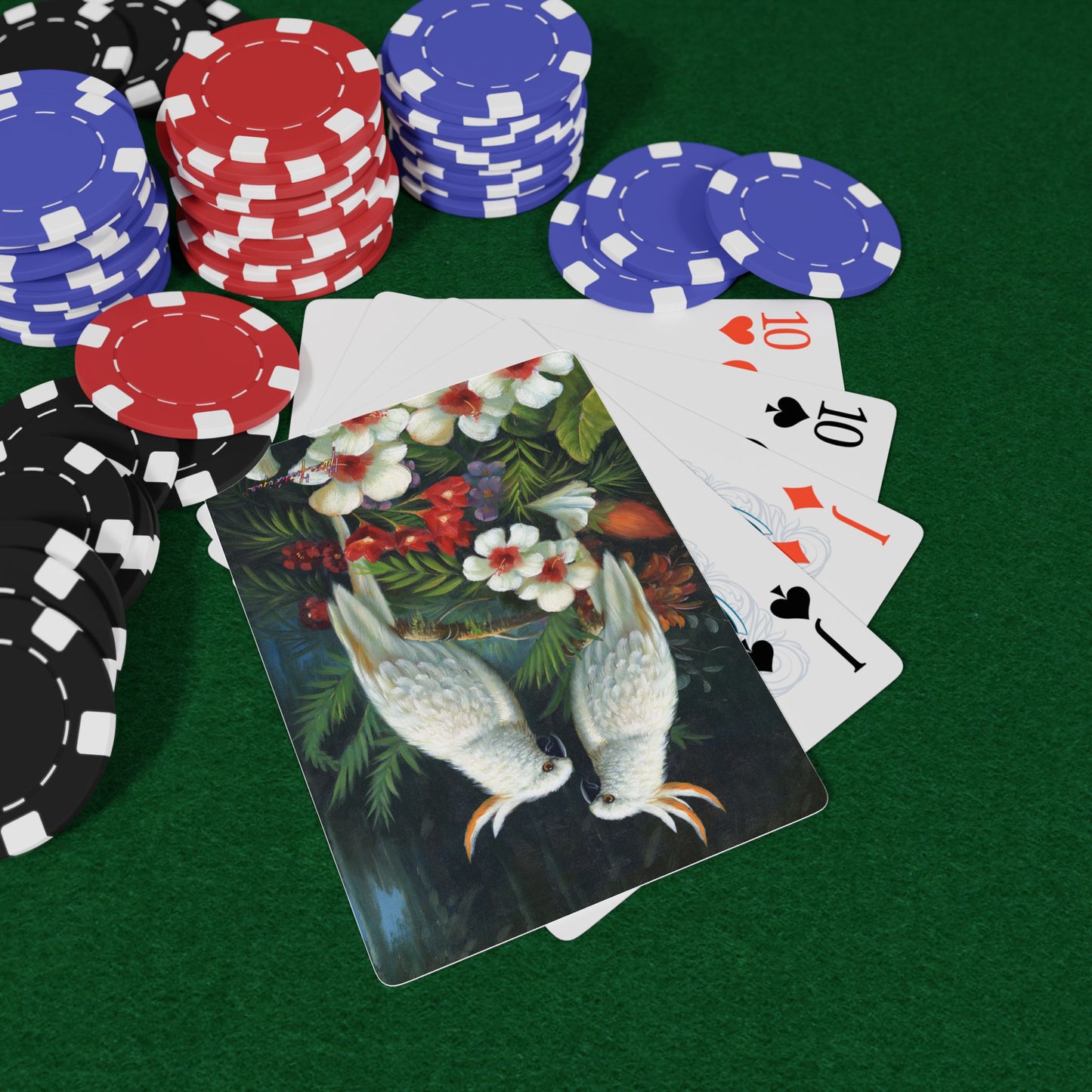 Elegant Cockateels Bridge/Poker Playing Cards Set - Perfect for Game Nights and Gatherings by artist Marie Frederique