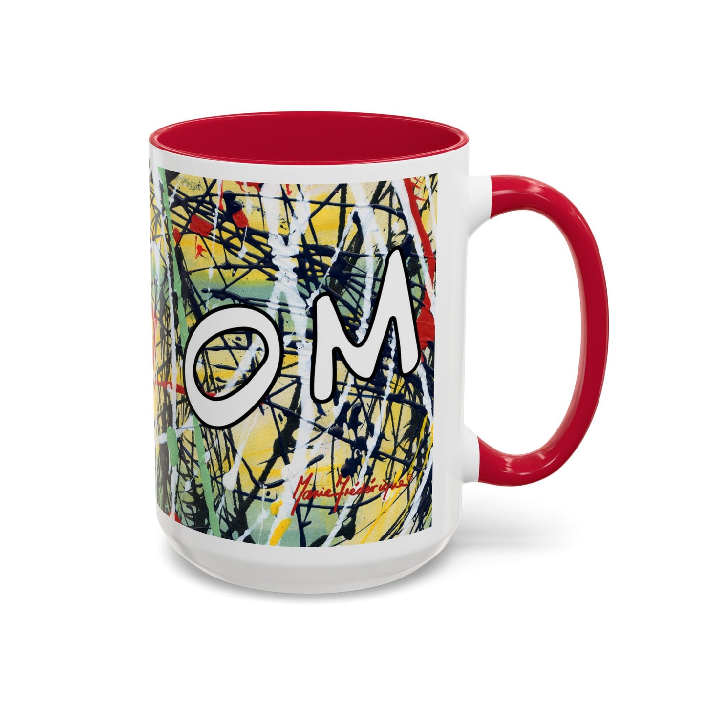 OM/AUM Zen, Abstract expressionist Colorful Mug by Artist Marie Frederique