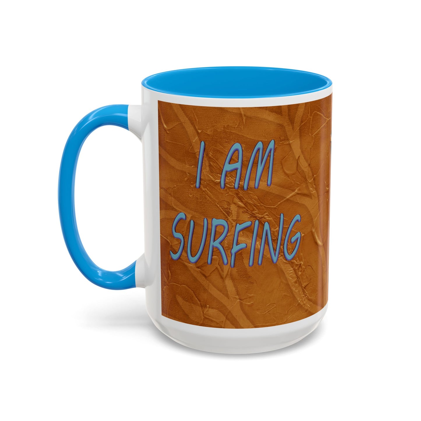 I AM Surfing, Colorful Mug by Artist Marie Frederique