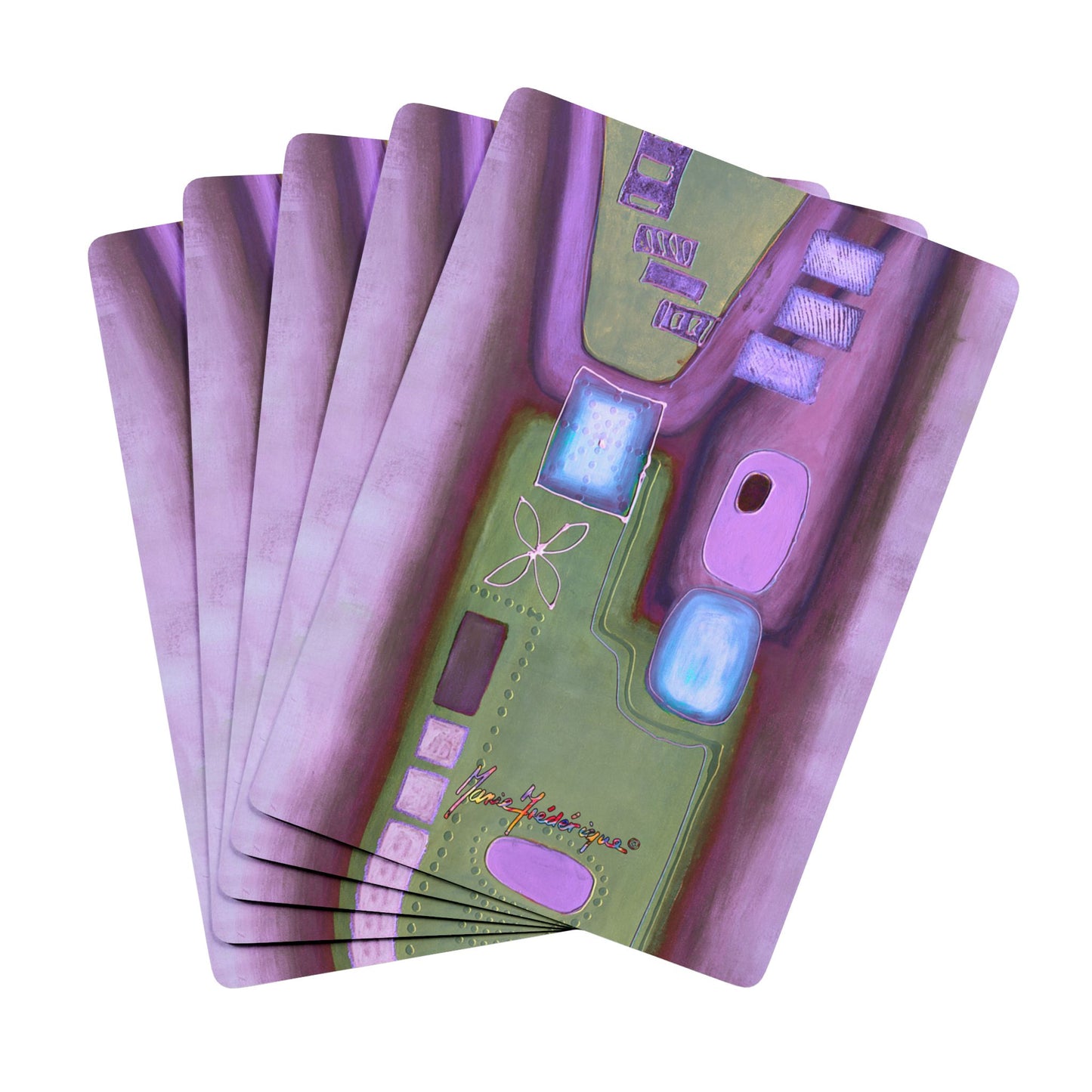 Abstract Train 2, Vibrant Playing Cards Set - Unique Art Design, Perfect for Game Nights & Gifts by artist Marie Frederique