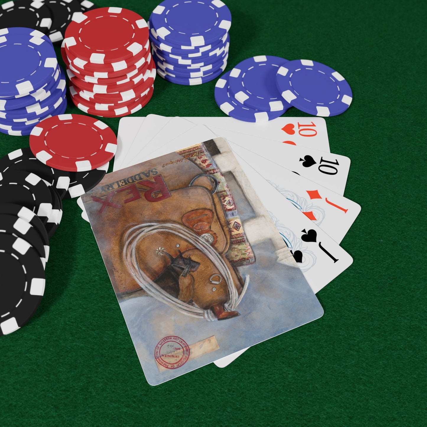 Cowboy Poker Playing Cards - Classic Card Deck for Game Night by artist Marie Frederique