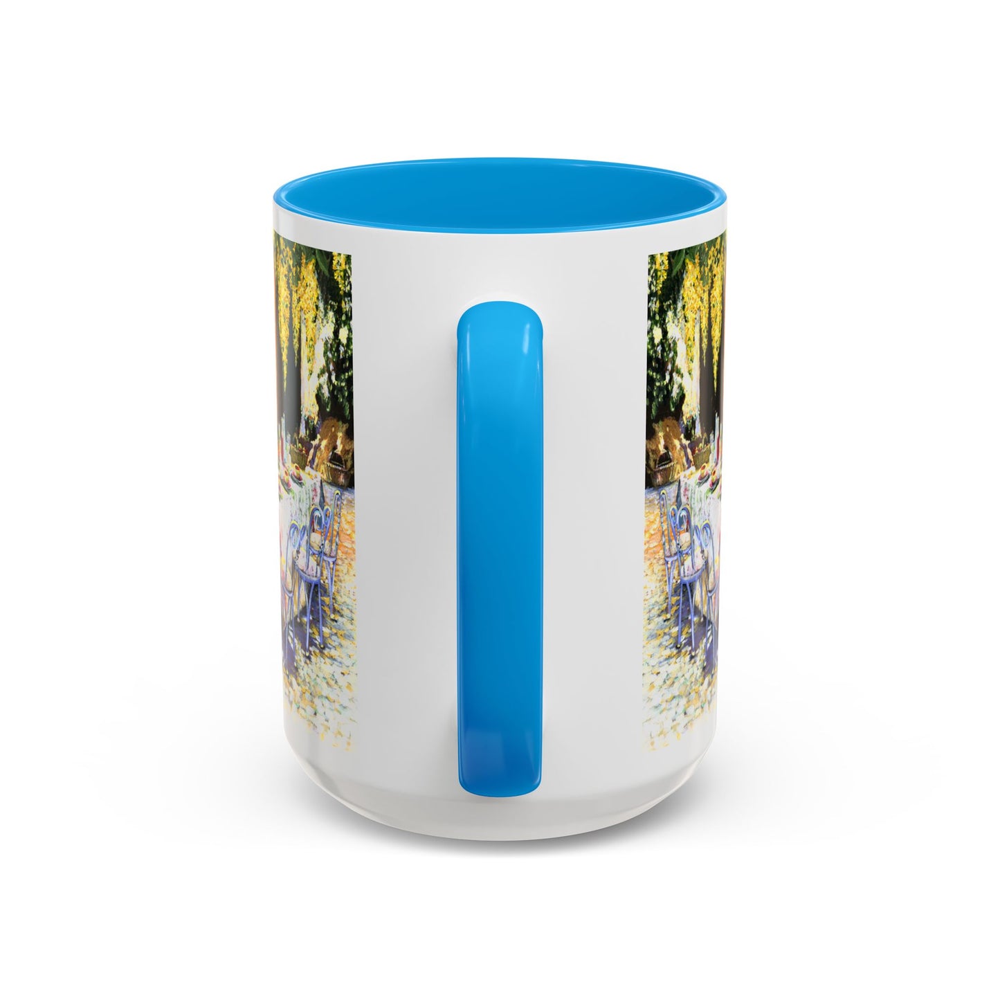 Summer Vibes, Summer pation lunch table - Colorful Mug by artist Marie Frederique