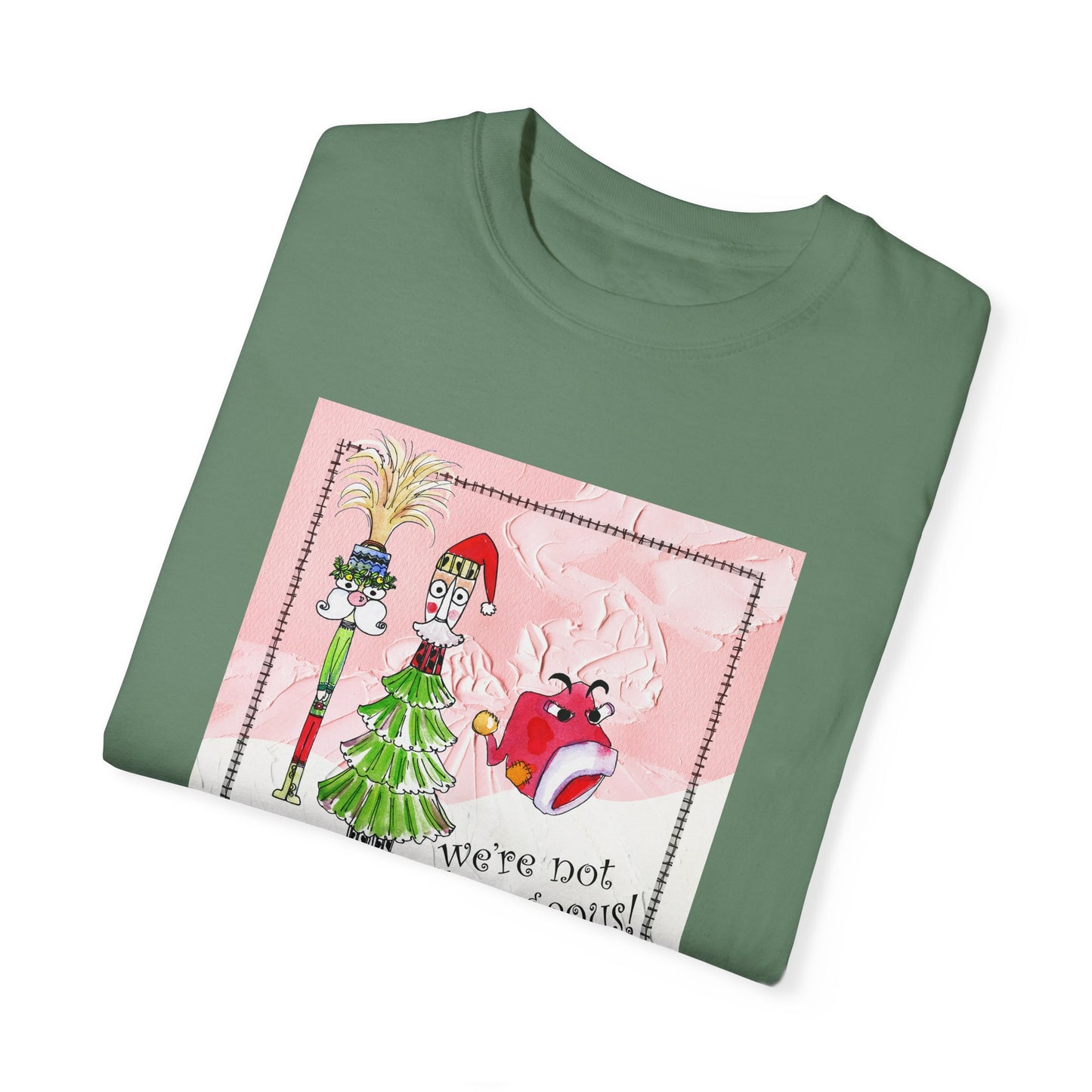 Christmas, We're not all gorgeous! Cotton Unisex T-shirt by artist Marie Frederique
