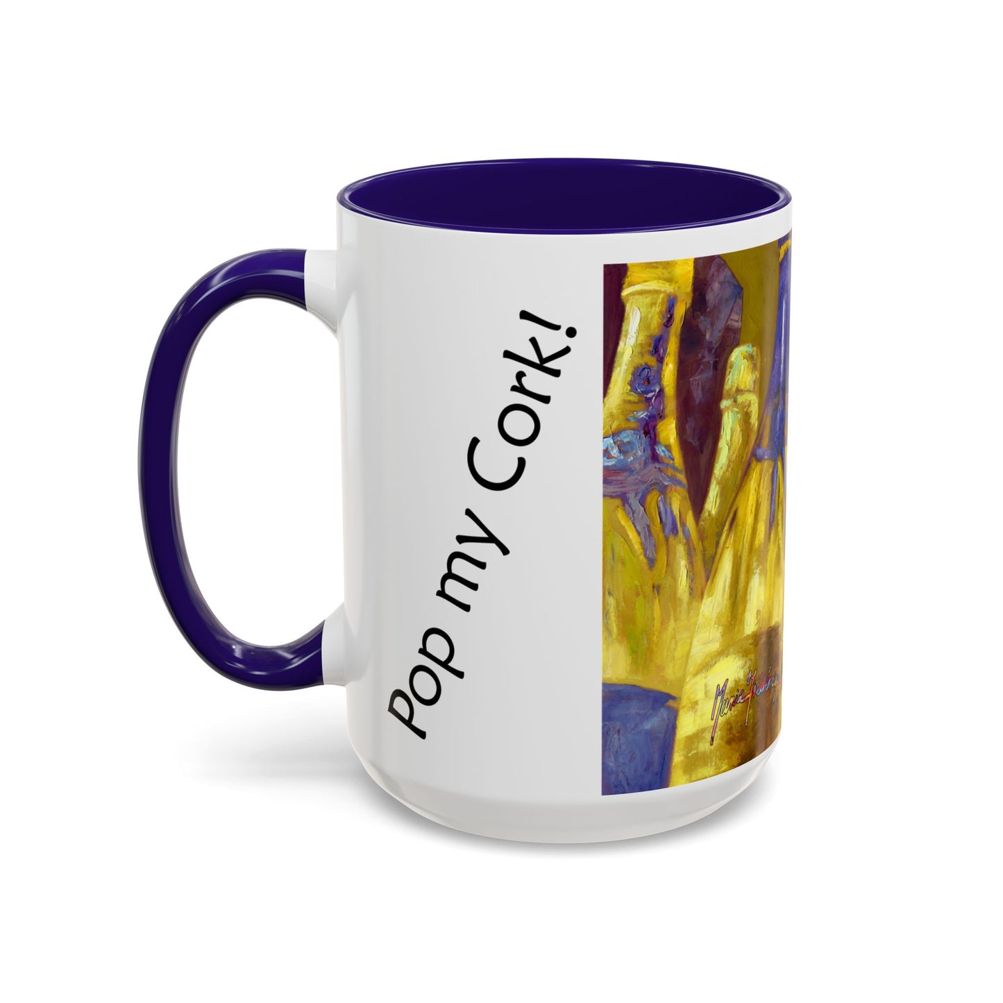 Celebration Pop my Cork! Colorful Mug by artist Marie Frederique
