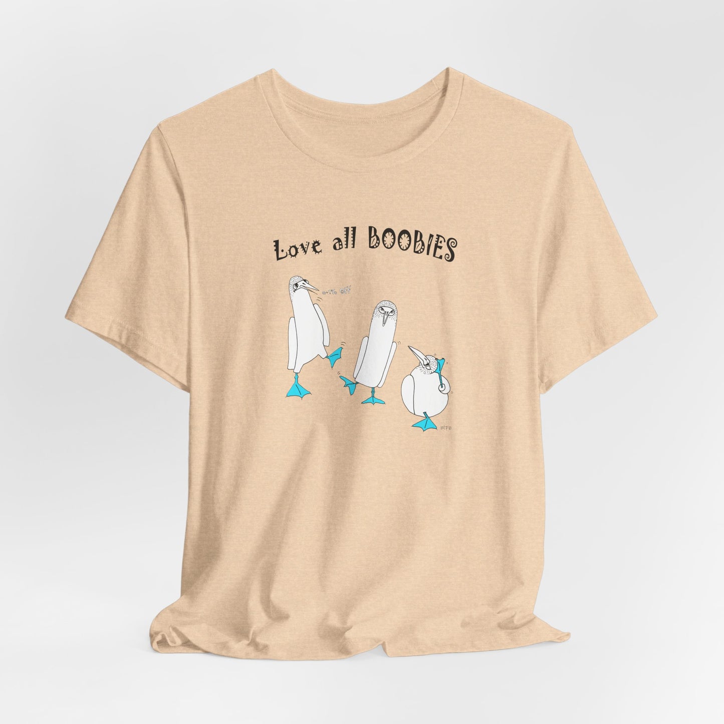 Blue-Footed Boobie Whimsical T-Shirt by artist Marie Frederique