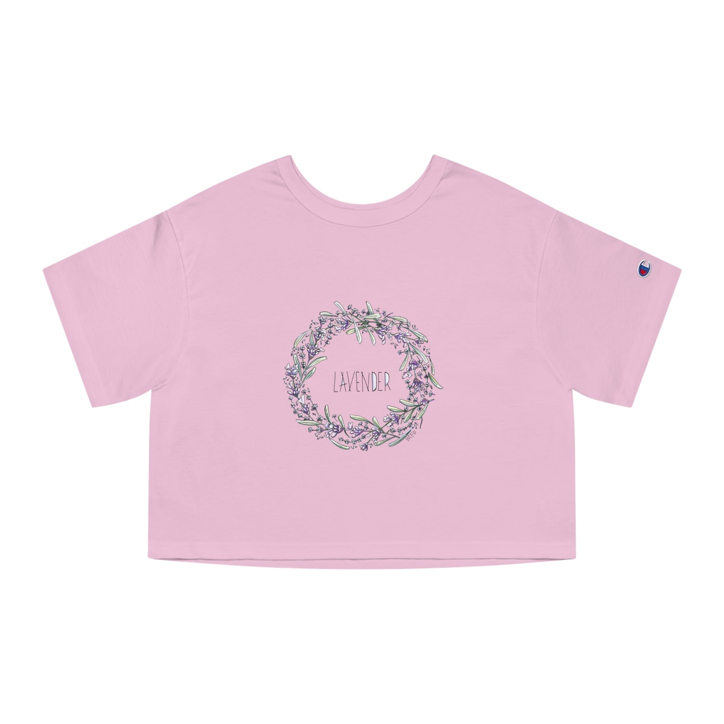 Lavender Wreath, Champion Women's Heritage Cropped T-Shirt by artist Marie Frederique