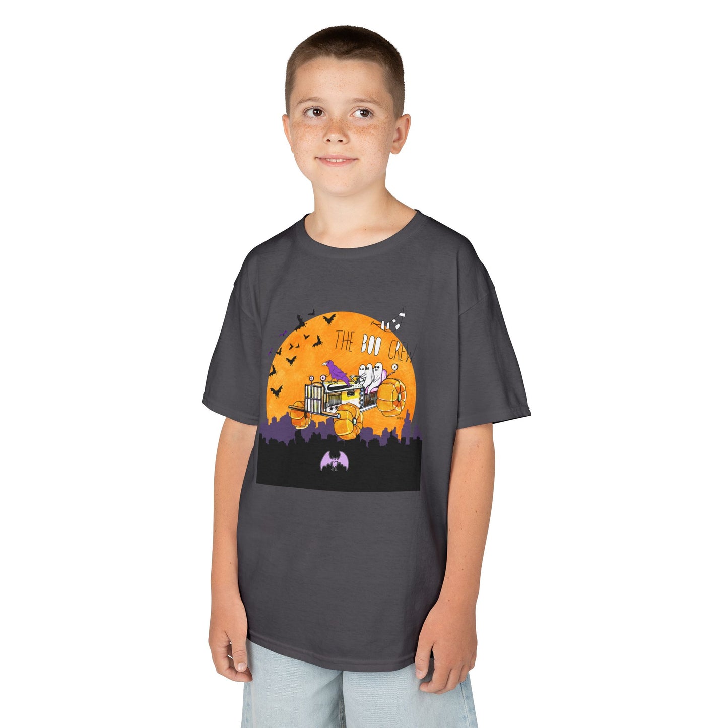 Halloween THE BOO CREW - Kids Heavy Cotton™ Tee by artist Marie Frederique