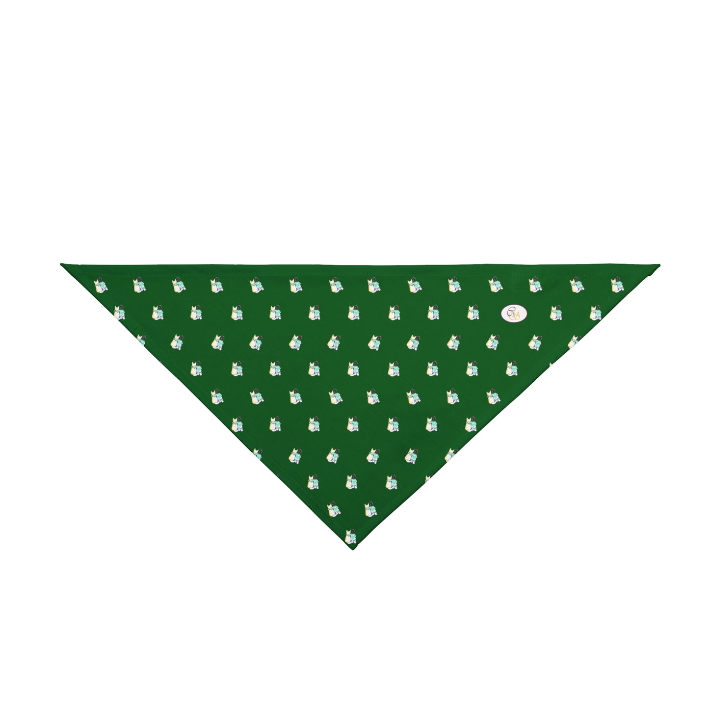 CTS Pet Bandana in green available in 2 sizes By Artist Marie Frederique
