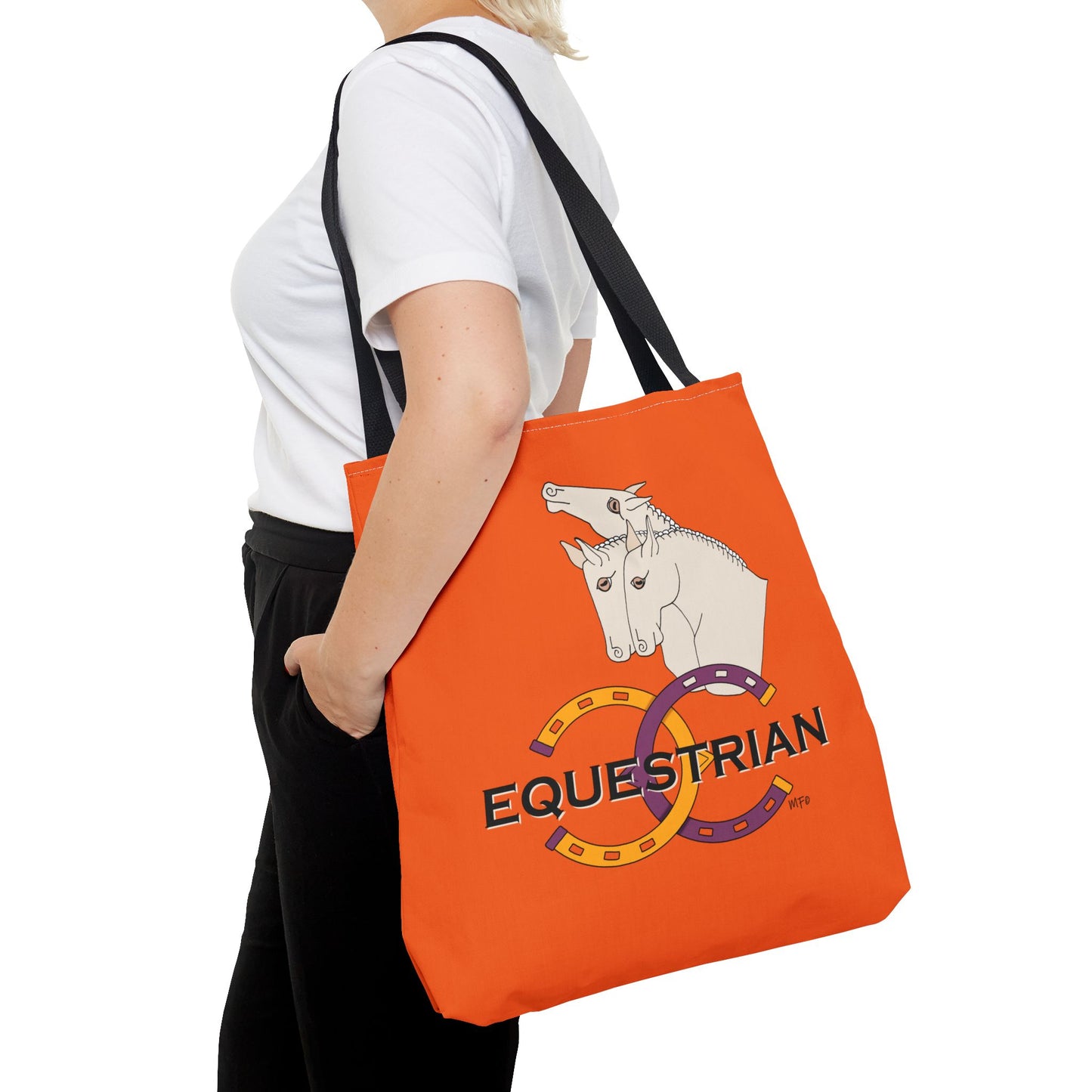 EQUESTRIAN Orange Tote Bag by artist Marie Frederique