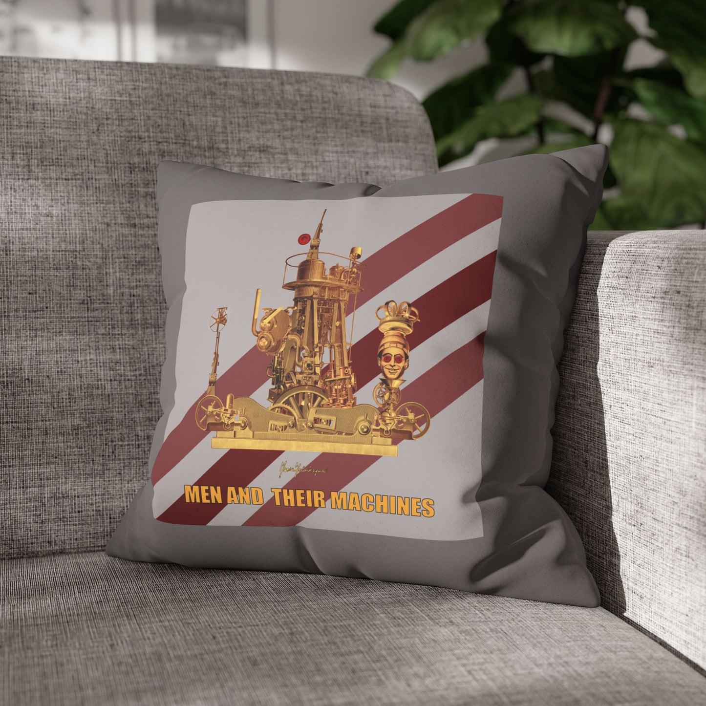 Man cave decor — 'Men and Their Machines' Retro Machinery Design by artist Marie Frederique
