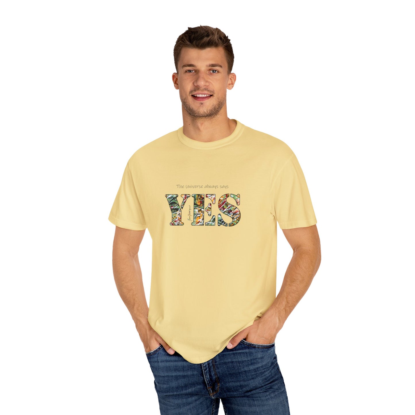 Abstract Expressionist YES Unisex T-shirt by artist Marie Frederique