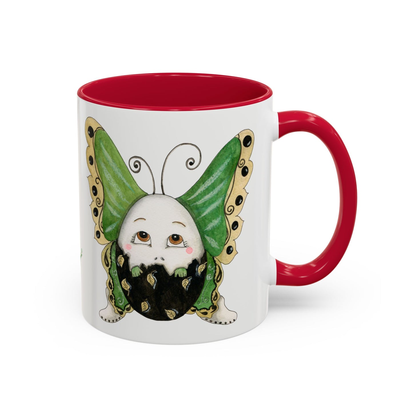 Whimsical Egg Butterfly 2 "Fly, baby fly", Colorful Mug by Artist Marie Frederique