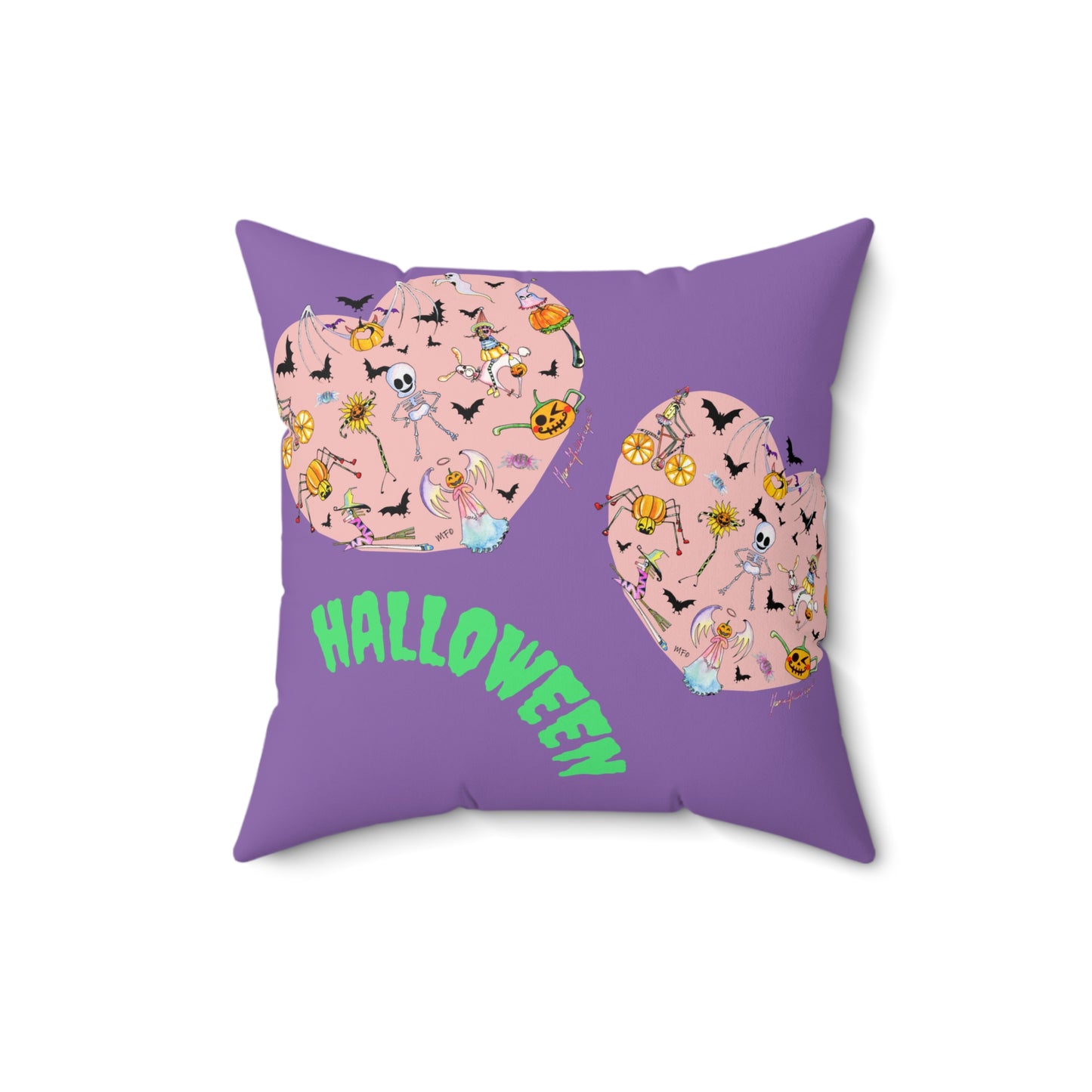Halloween Heart Decorative Pillow by artist Marie Frederique