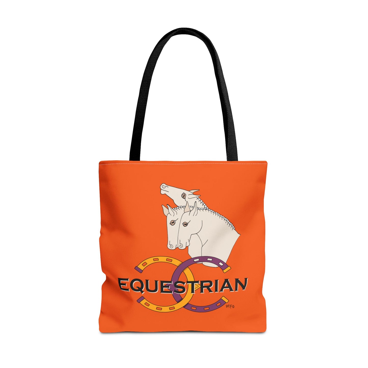 EQUESTRIAN Orange Tote Bag by artist Marie Frederique