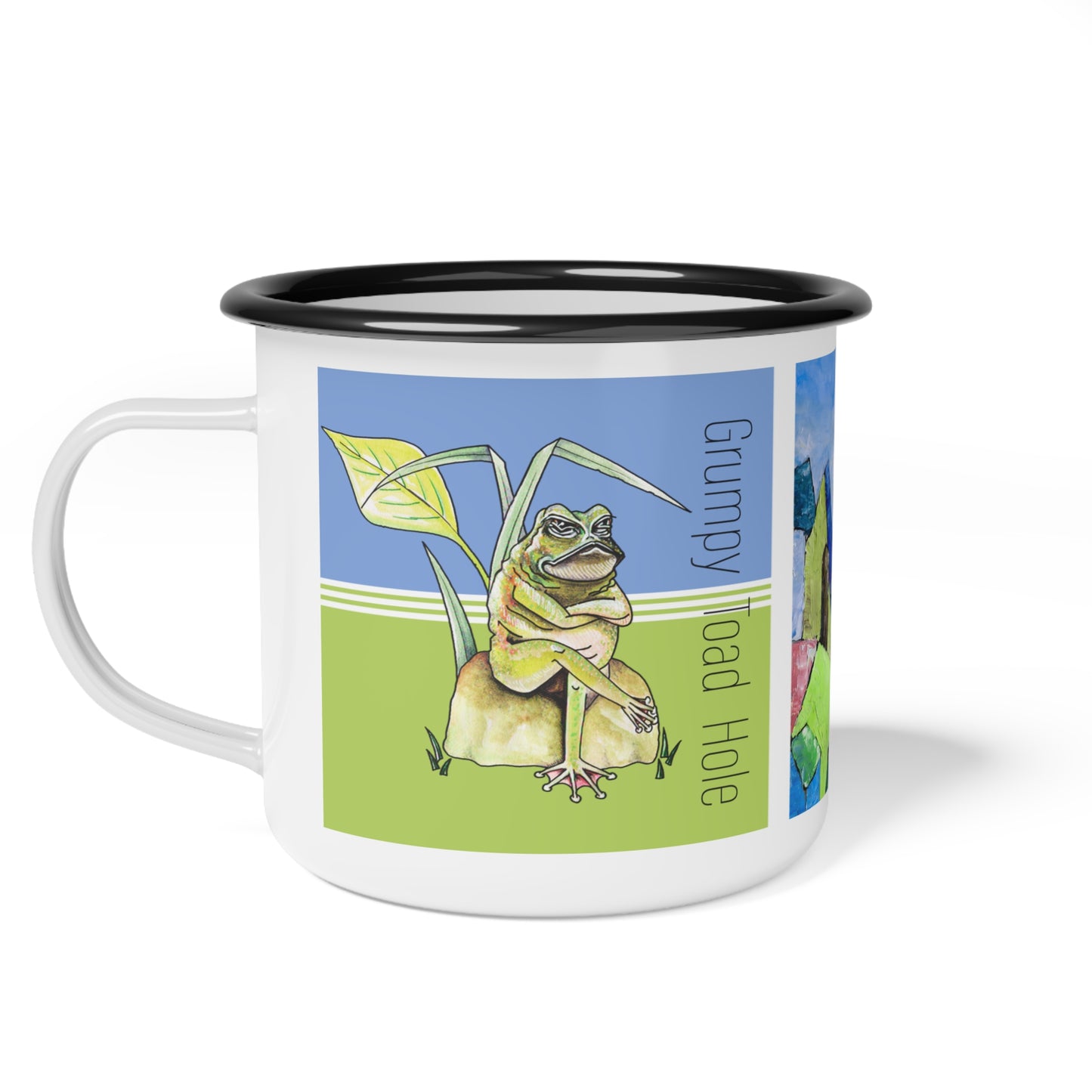 Grumpy Toad Coffee Lover's Mug, Metal mug by artist Marie Frederique