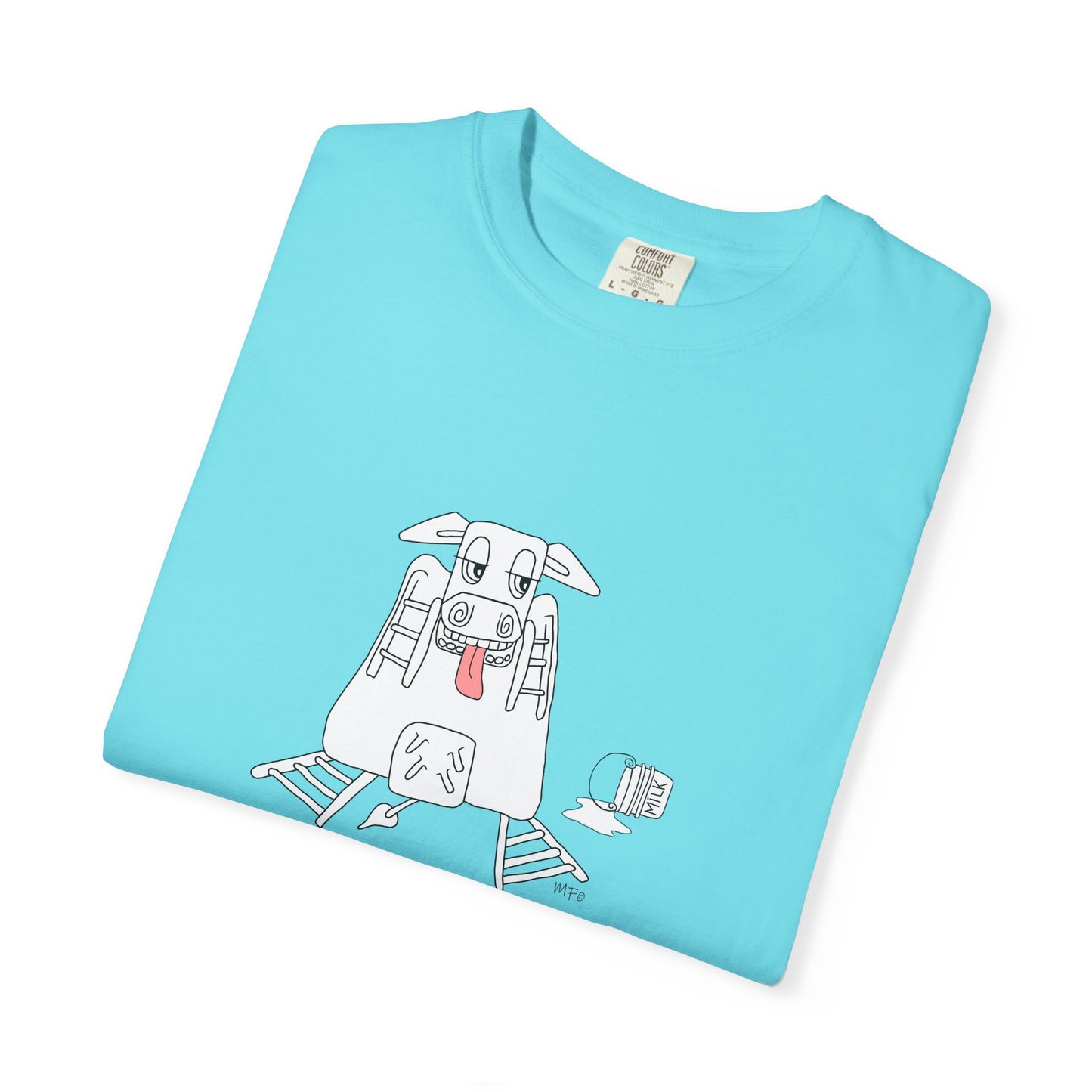 Cow Print T-Shirt - Big Girls Funny Tee by artist Marie Frederique