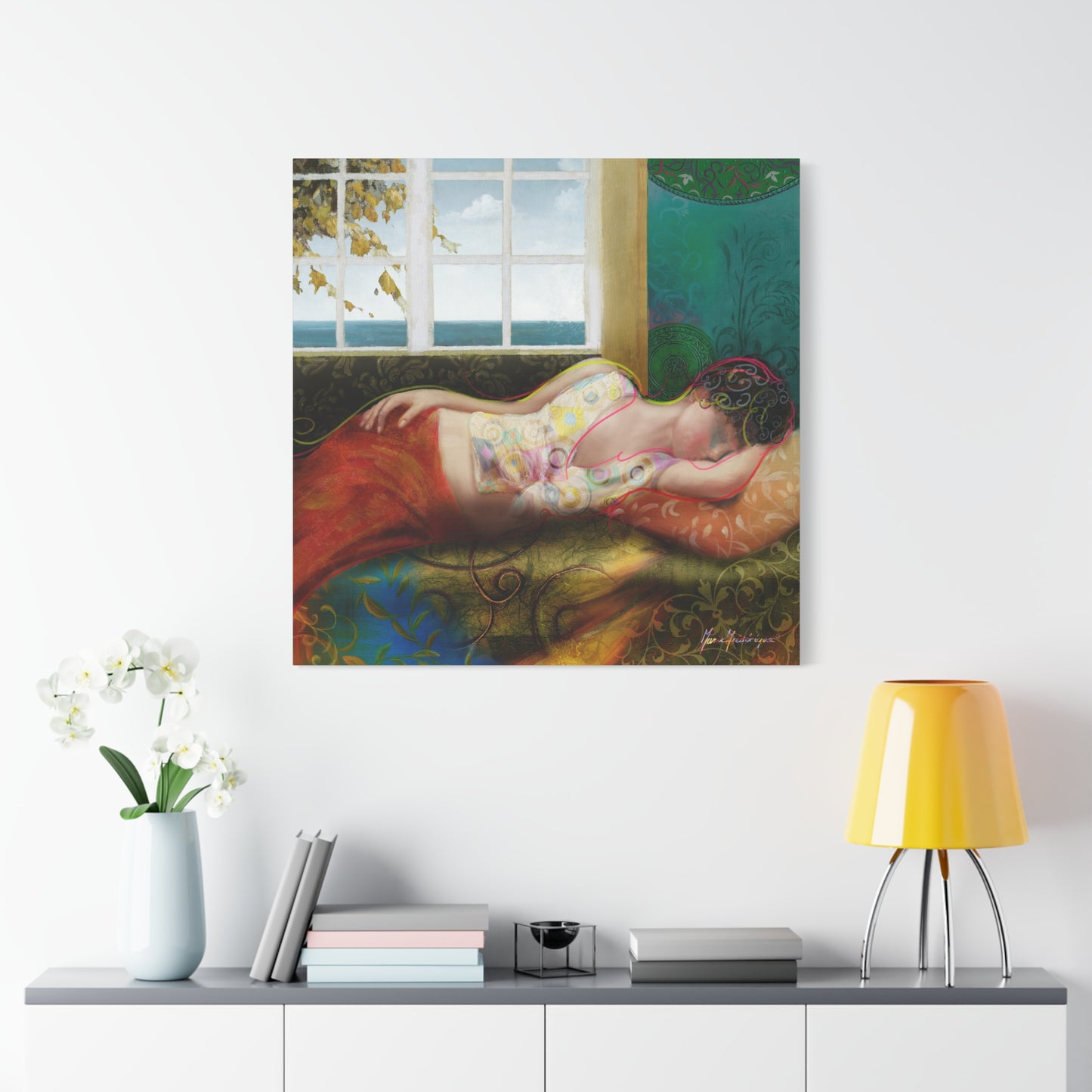 Afternoon nap - Relaxing Art Canvas Print by artist Marie Frederique
