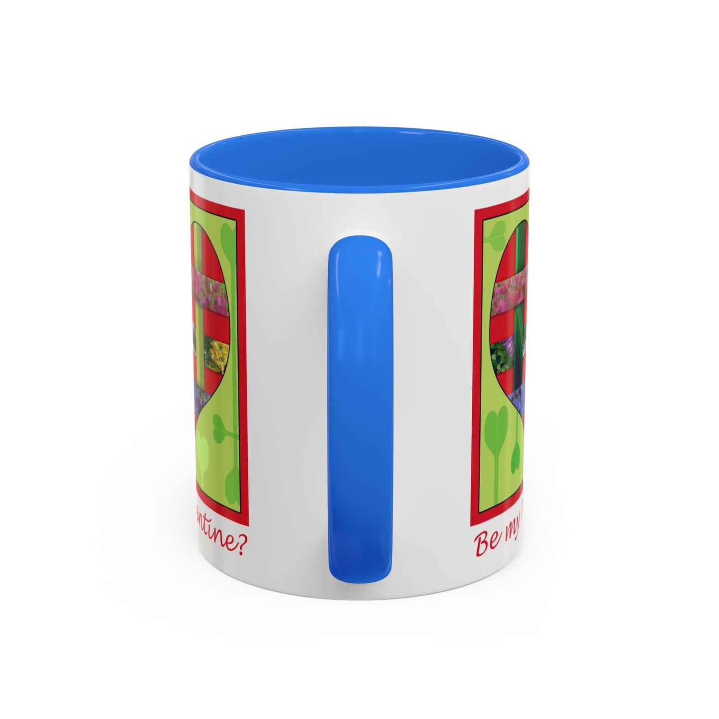 Valentine Red Multicolored Ribbon Heart - 11oz & 15oz Colorful Mug Gift by artist Marie Frederique