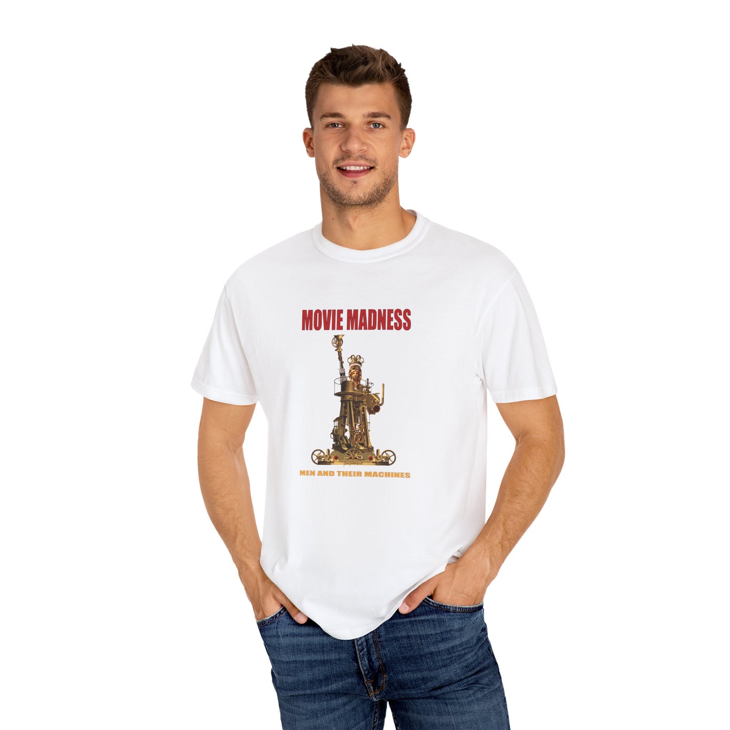 Movie Madness T-shirt - Statue of liberty made from machine parts by artist Marie Frederique