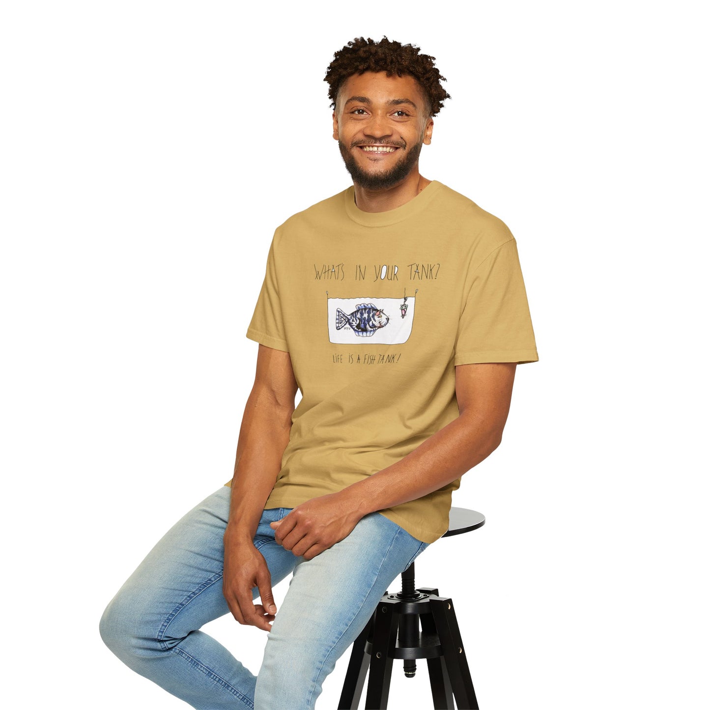 Fish Tank Collection, Cat Fish Aquarium T-Shirt by artist Marie Frederique