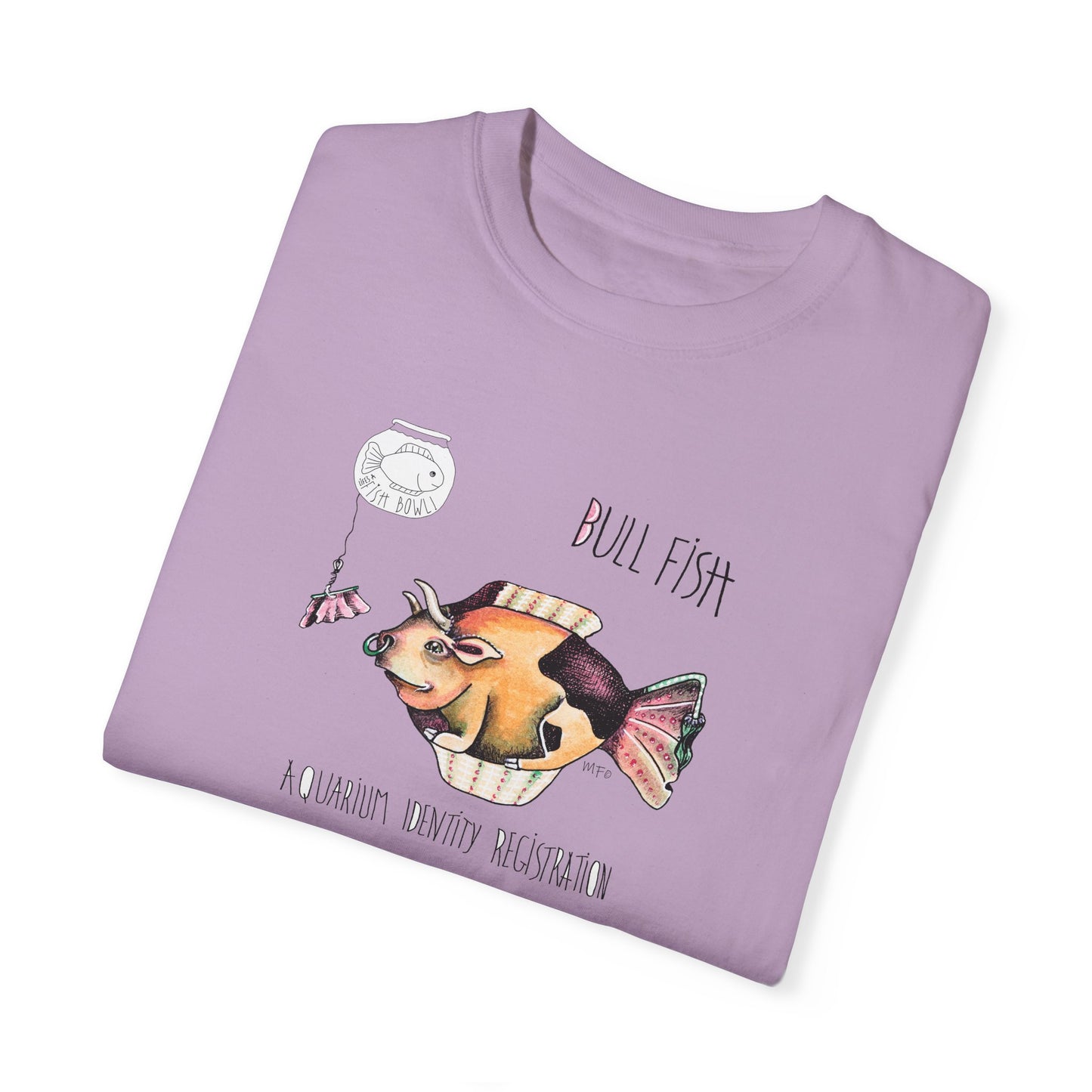 Bull Fish Unisex T-shirt - The Fishbowl Collection by artist Marie Frederique
