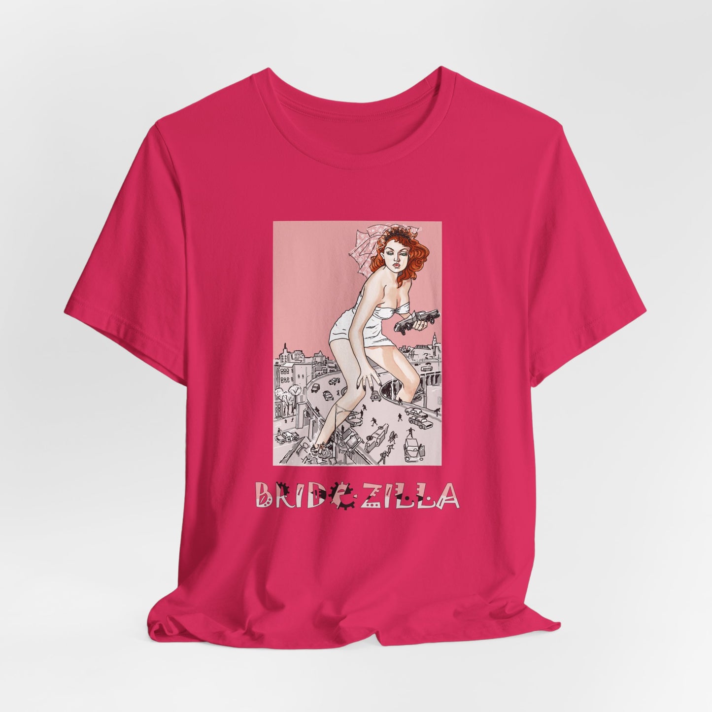 Bridezilla Retro Short Sleeve Tee by artist Marie Frederique
