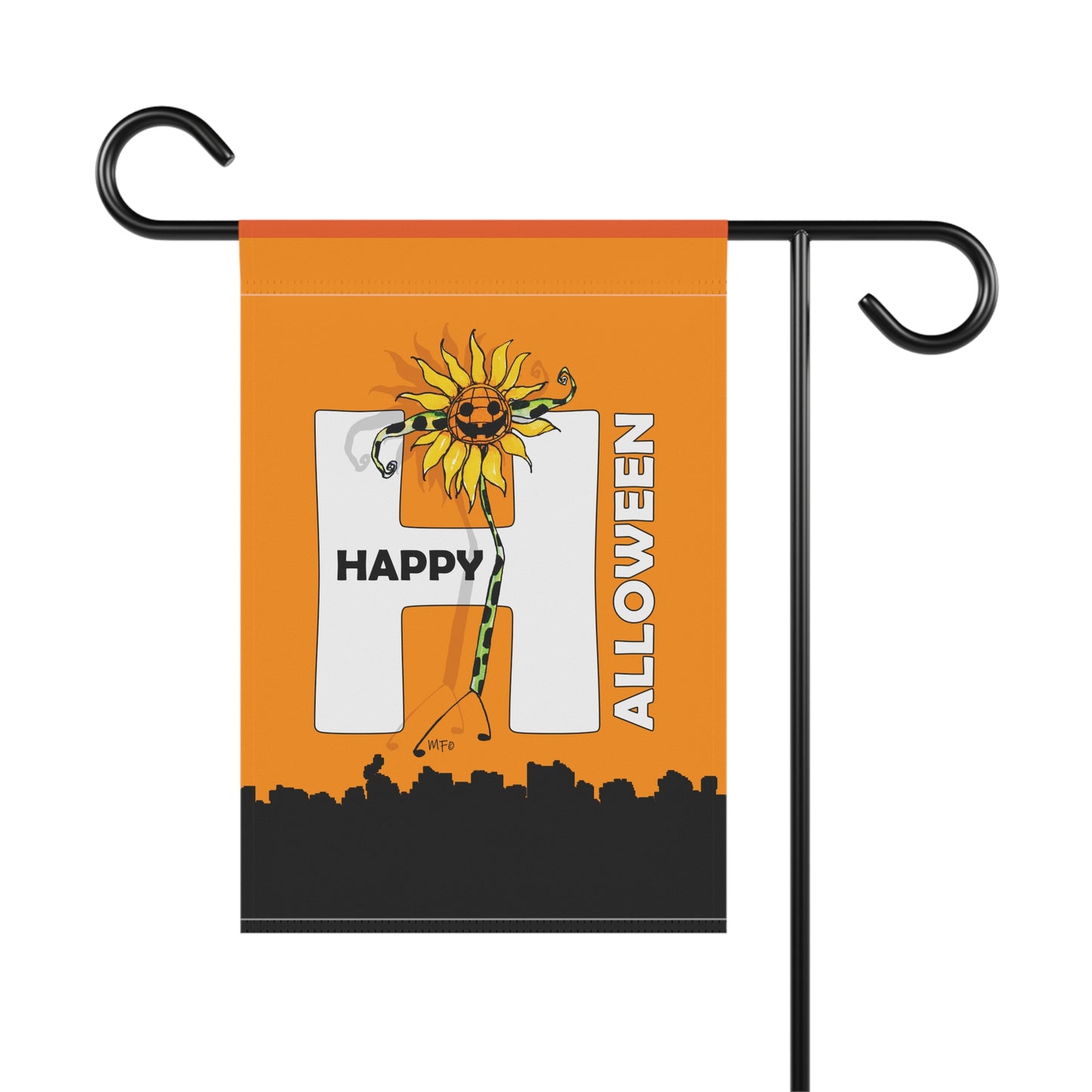 Banner Wall Decor - Hudda Sunflower Pumpkin Halloween Design by artist Marie Frederique