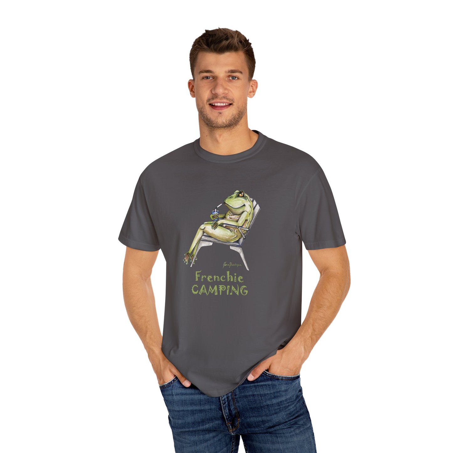 Frog Camping T-Shirt by artist Marie Frederique
