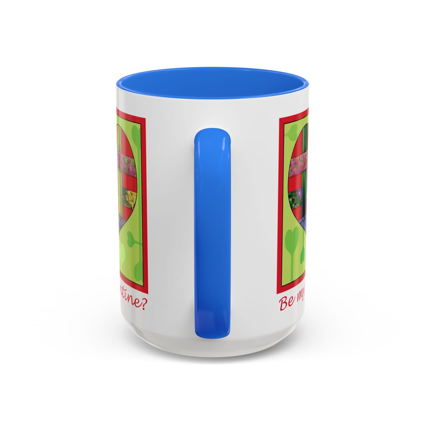 Valentine Red Multicolored Ribbon Heart - 11oz & 15oz Colorful Mug Gift by artist Marie Frederique