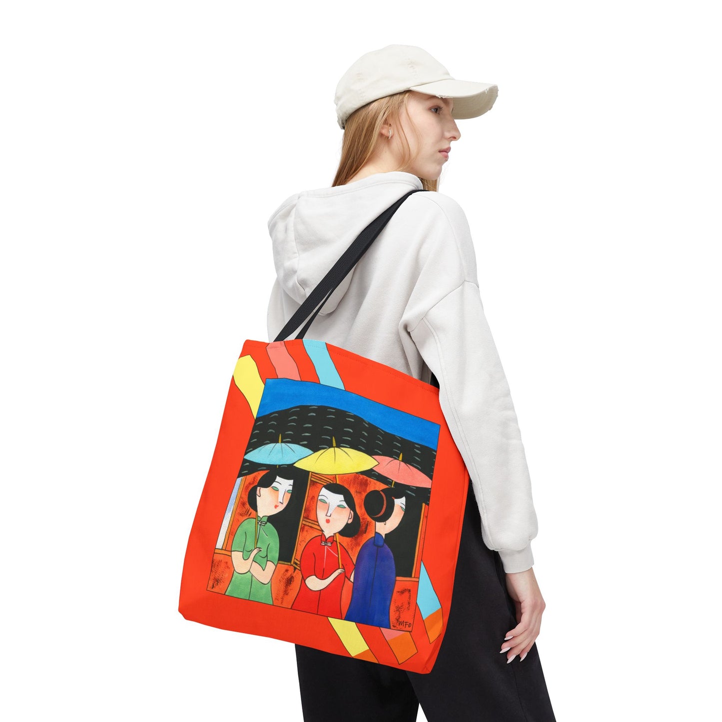 Vibrant Modern Art Tote Bag by artist Marie Frederique