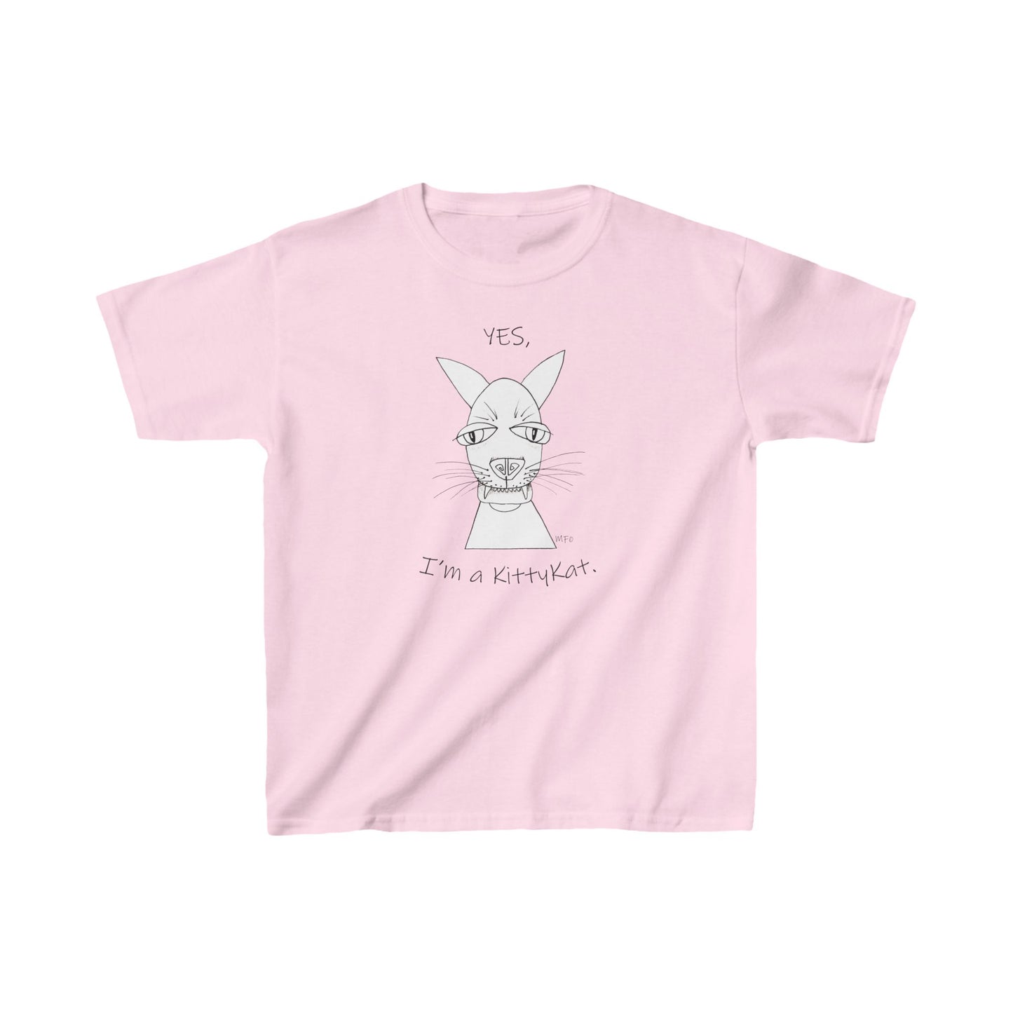 Cat lovers "YES, I'm a KittyKat" - Kids Heavy Cotton™ Tee by artist Marie Frederique