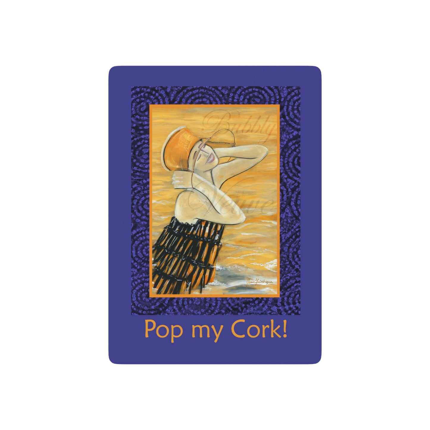Artistic Poker Bridge Playing Cards - "Pop My Cork!" Design by artist Marie Frederique