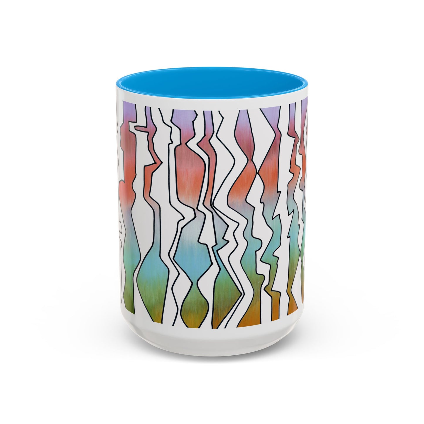 Abstract Art print in pastel colors, "Line Dancing" mug by Artist Marie Frederique
