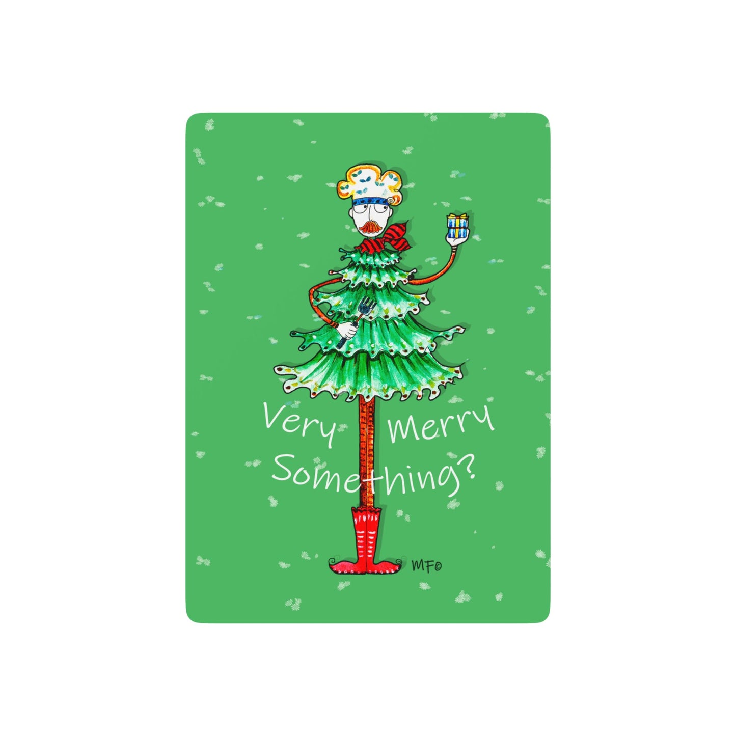 Christmas Tree Bridge/Poker Playing Cards - Very Merry Something? by artist Marie Frederique
