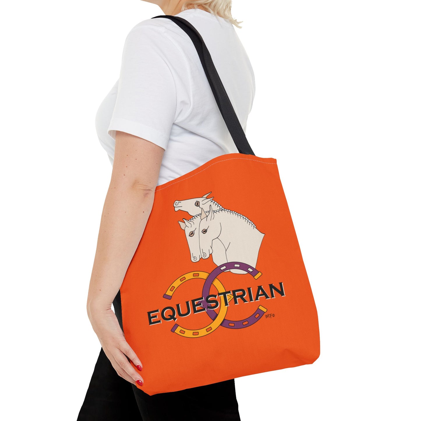 EQUESTRIAN Orange Tote Bag by artist Marie Frederique
