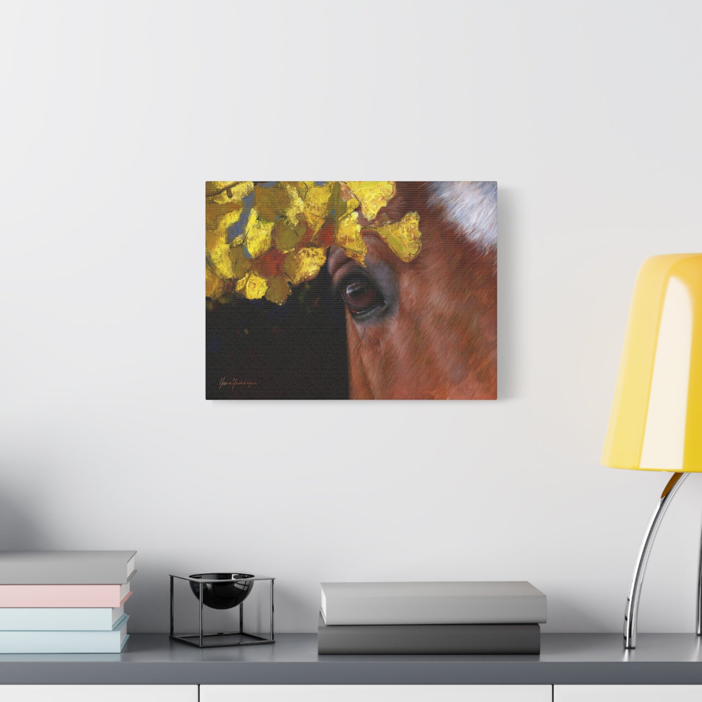 Horse Eye, Autumn Canvas Art by artist Marie Frederique