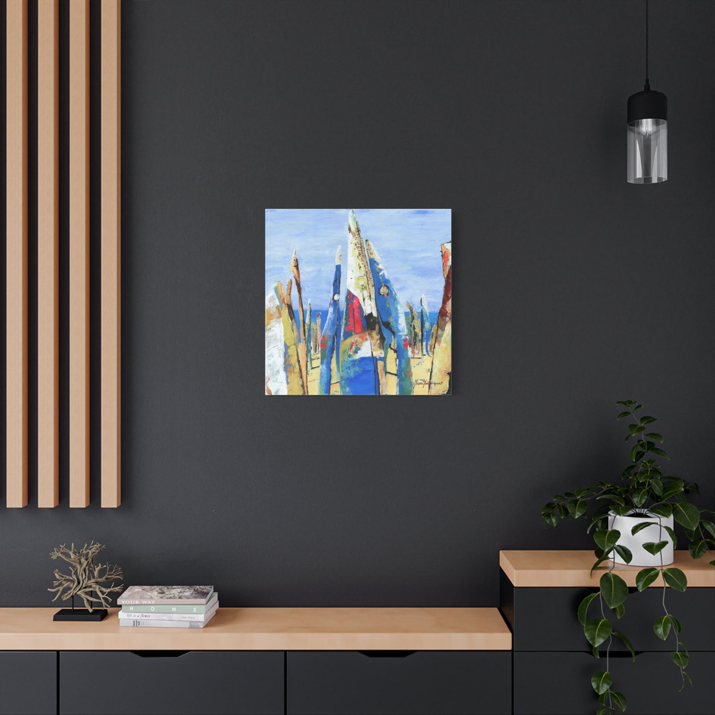 Beach Party 2, Abstract Canvas Wall Art by artist Marie Frederique
