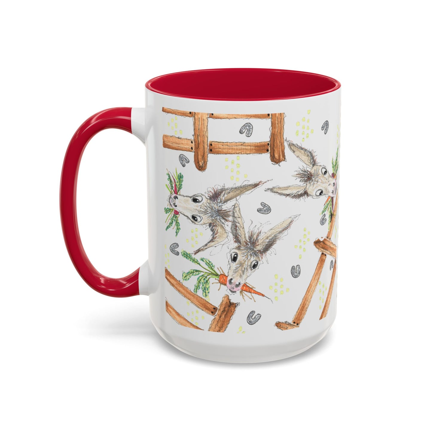Rainbow Carrots and Donkeys - Colorful Mug by Artist Marie Frederique