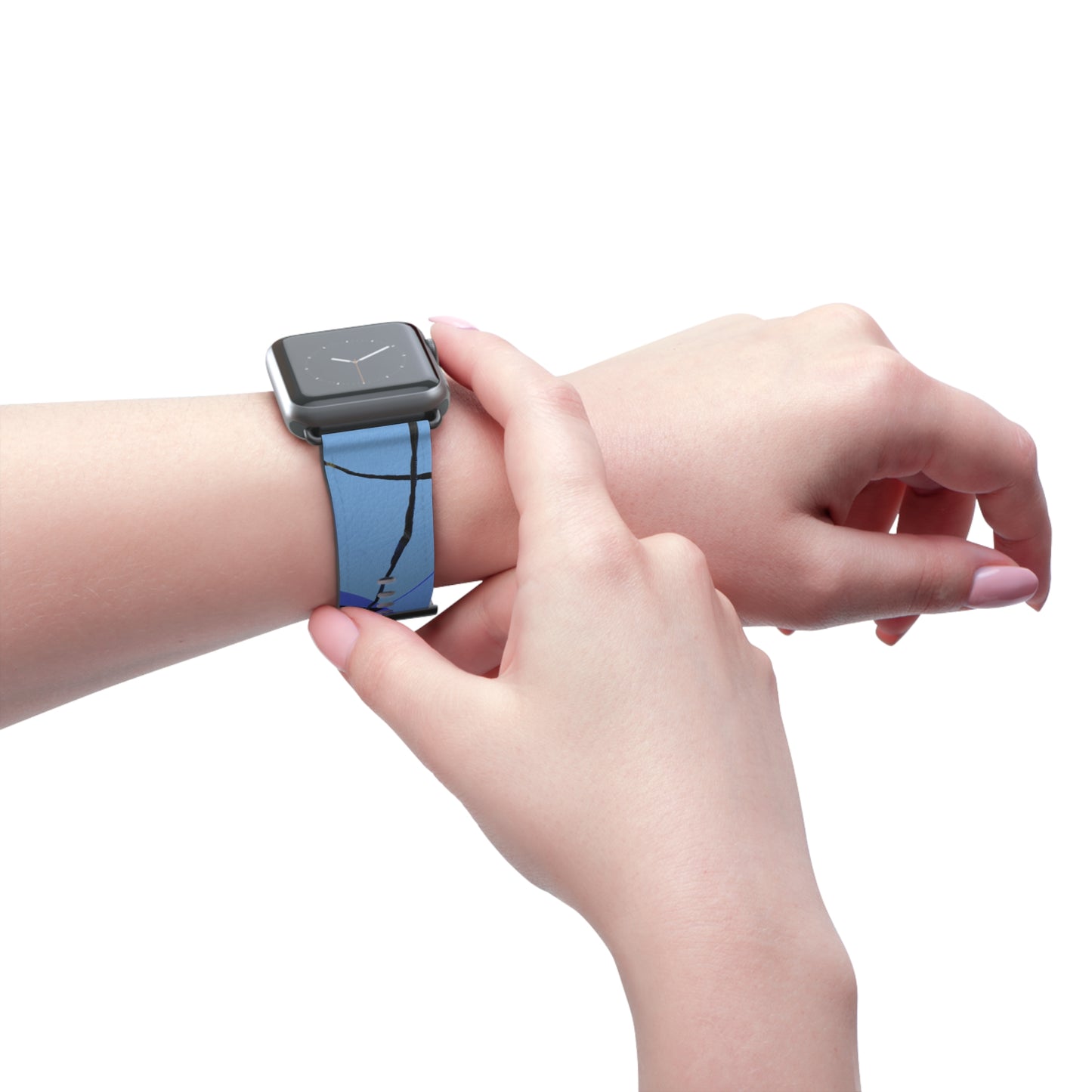 Abstract Series, Fun warm Blue tone faux leather Watch Band by artist Marie Frederique