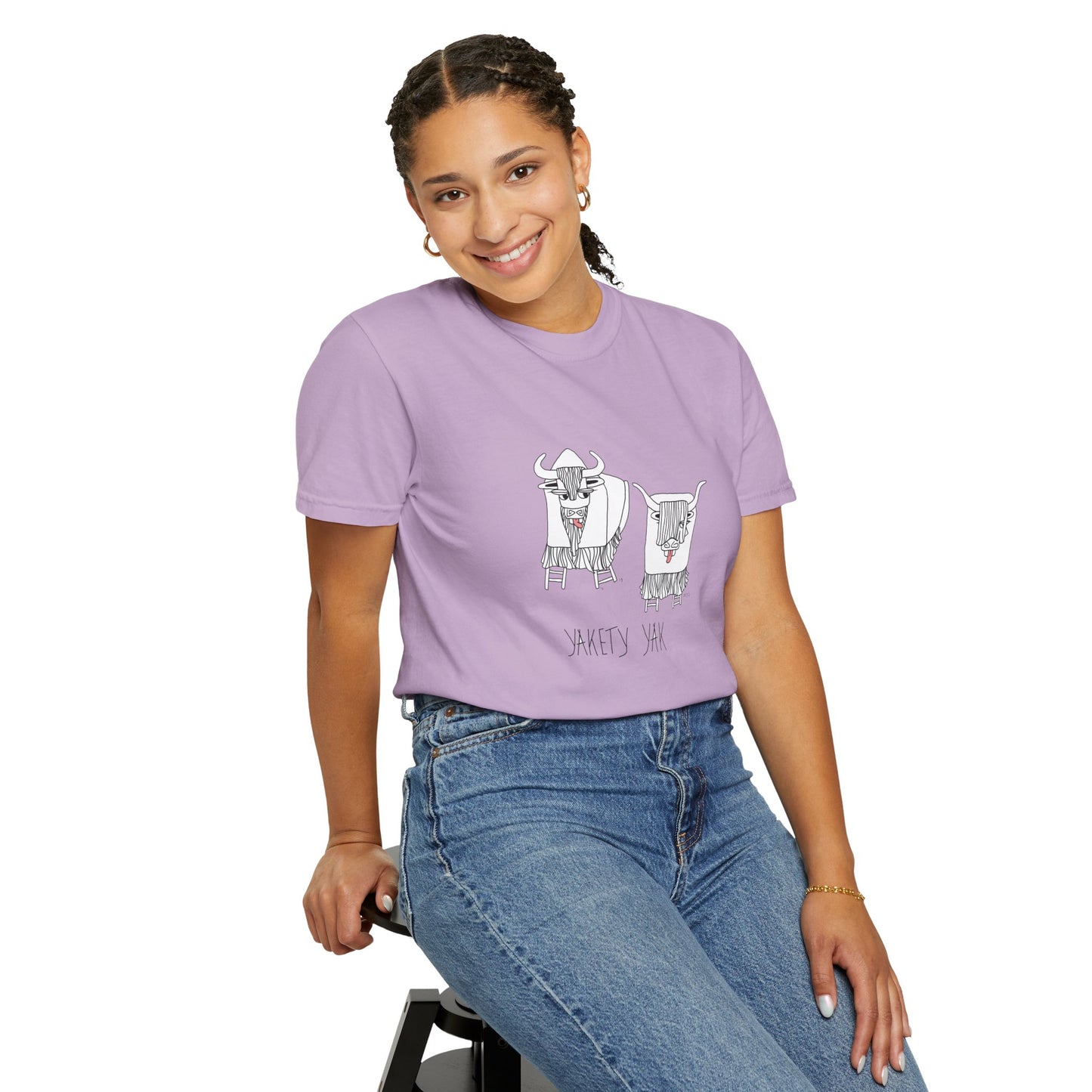 Whimsical Yak Art T-shirt by artist Marie Frederique Fun Graphic Tee, Unique Gift Idea, Animal Lover Shirt, Casual Wear, Farmhouse Style