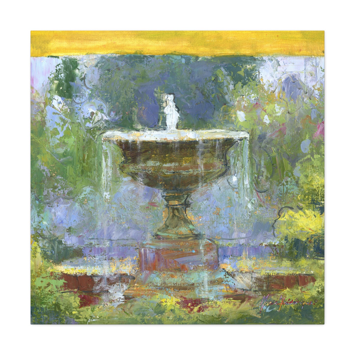 Fountain in the Garden II, Canvas Wall Art by artist Marie Frederique