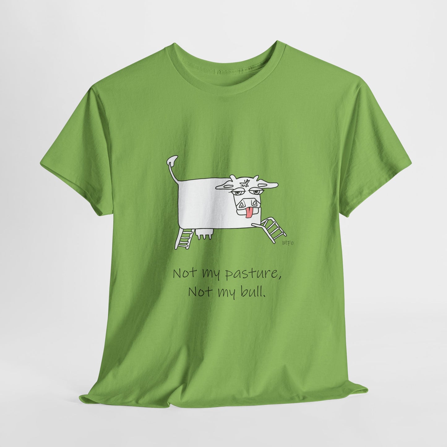 Funny Cow Graphic Tee - "Not My Pasture, Not My Bull" Unisex Heavy Cotton T-Shirt
