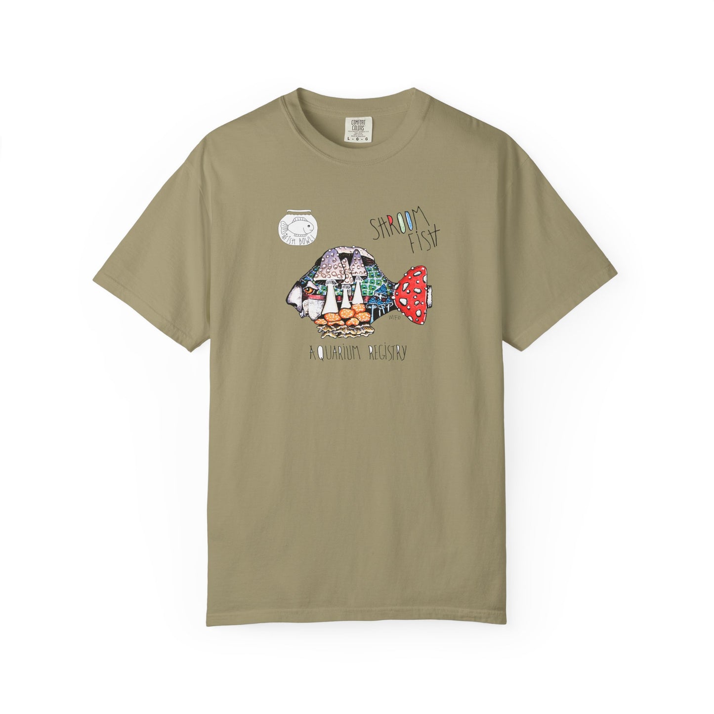 Mushroom Fish Unisex T-shirt - The Fishbowl Collection by artist Marie Frederique