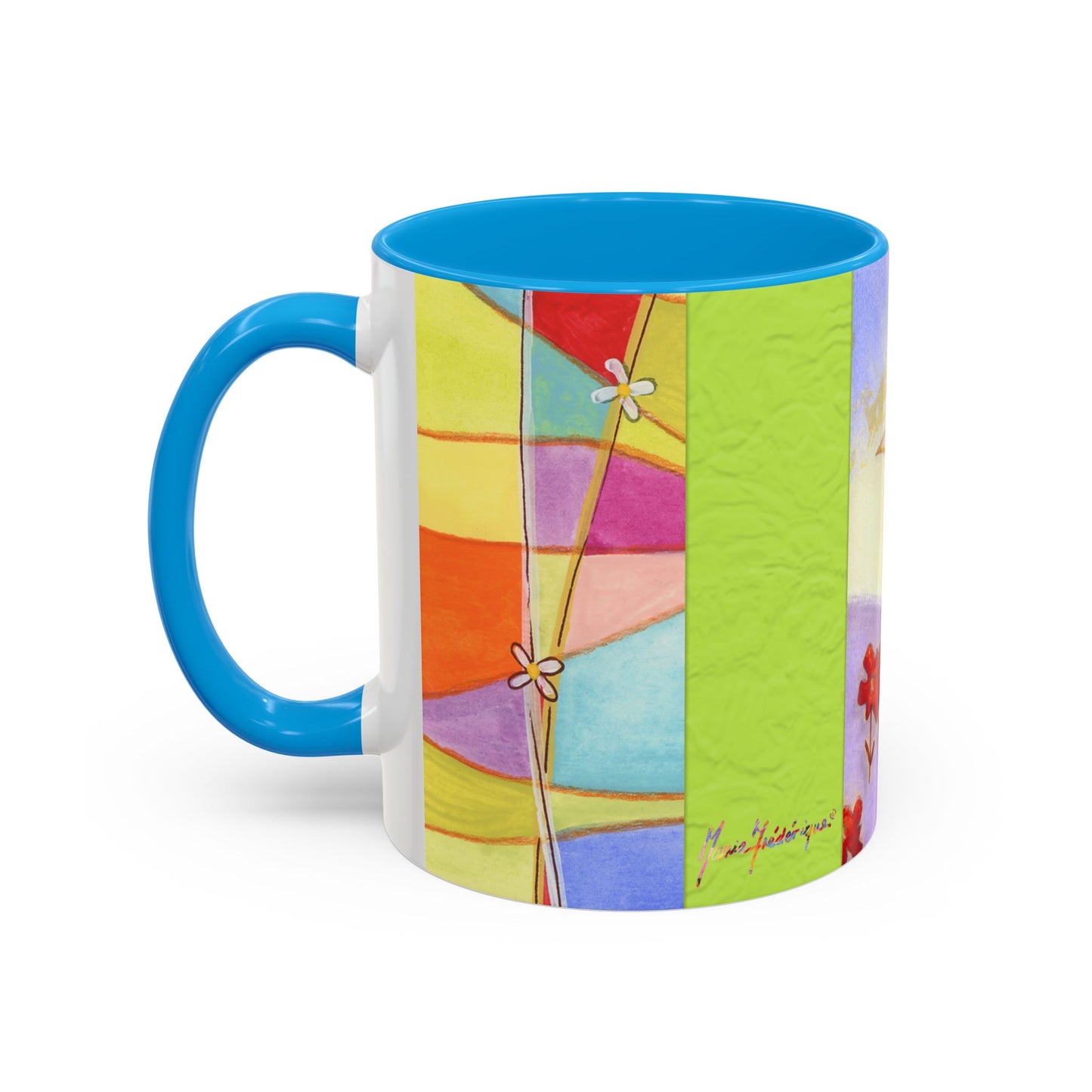 Colorful Dove, Peace offering - Colorful Mug by artist Marie Frederique
