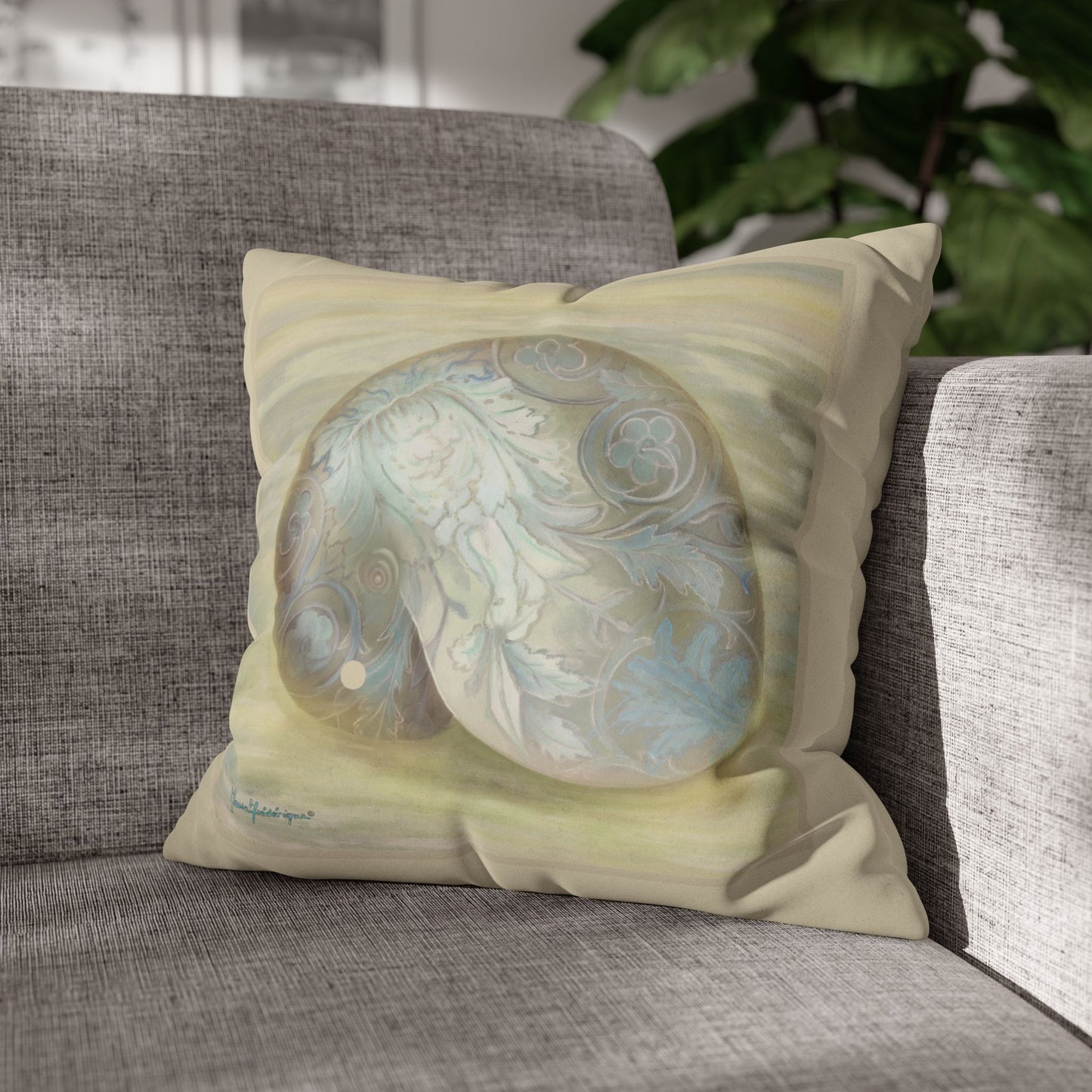 Serene shell 1, Faux Suede (Pillowcase only) by artist Marie Frederique
