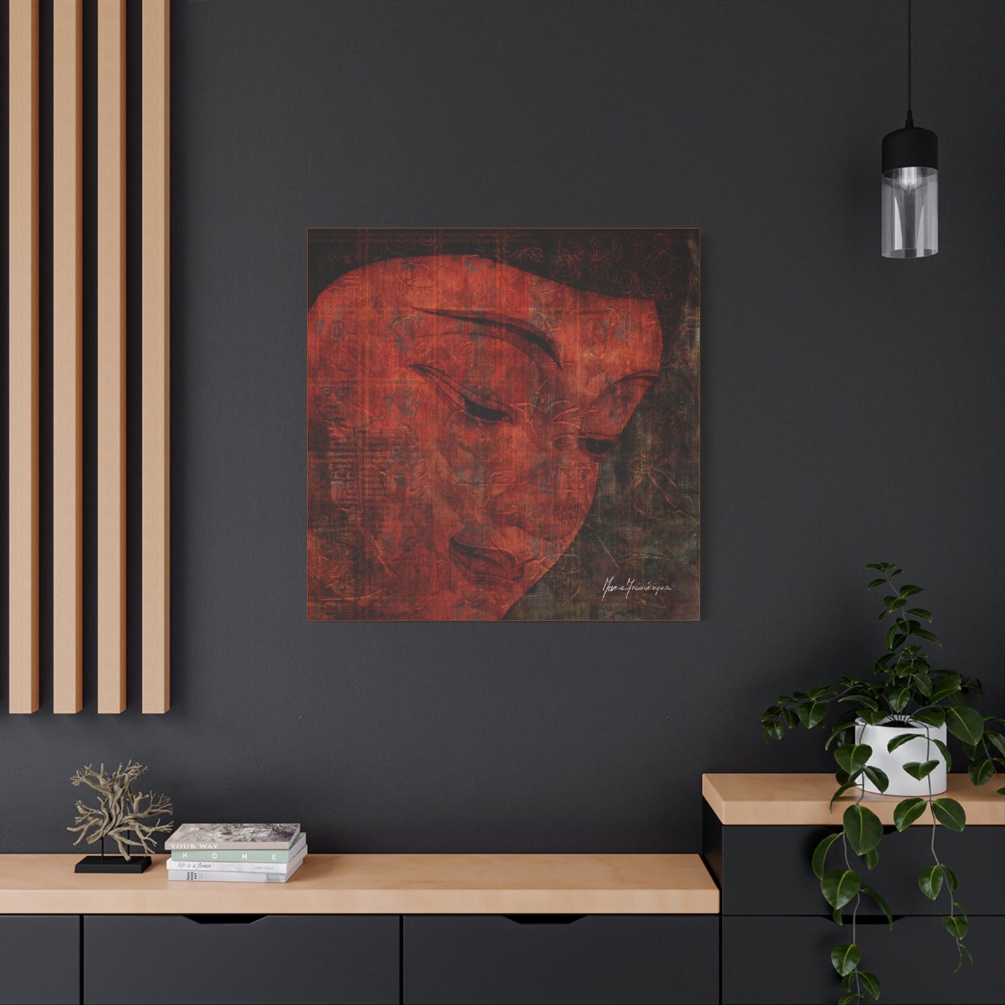 Buddha Smile, elegant, sophisticated print by artist Marie Frederique