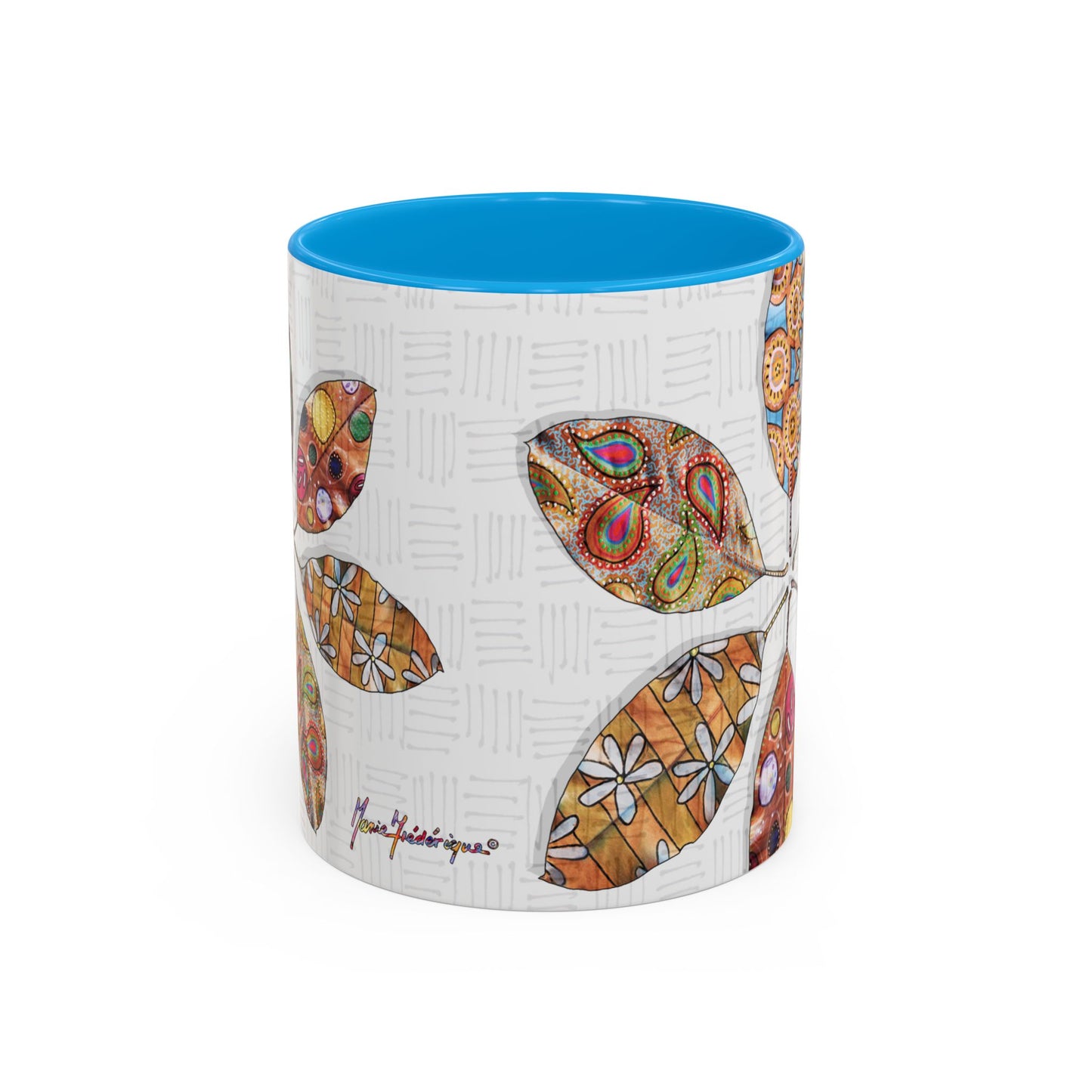 Painted Leaves Mug by Artist Marie Frederique