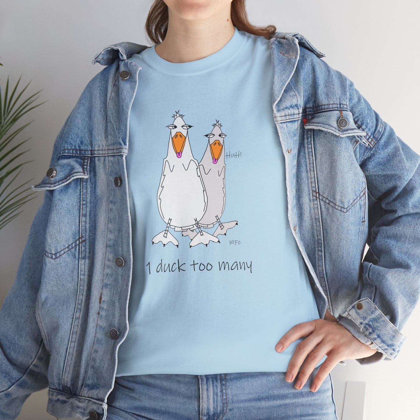 Duck lovers, 1 duck too many - Heavy Cotton Tee by artist Marie Frederique